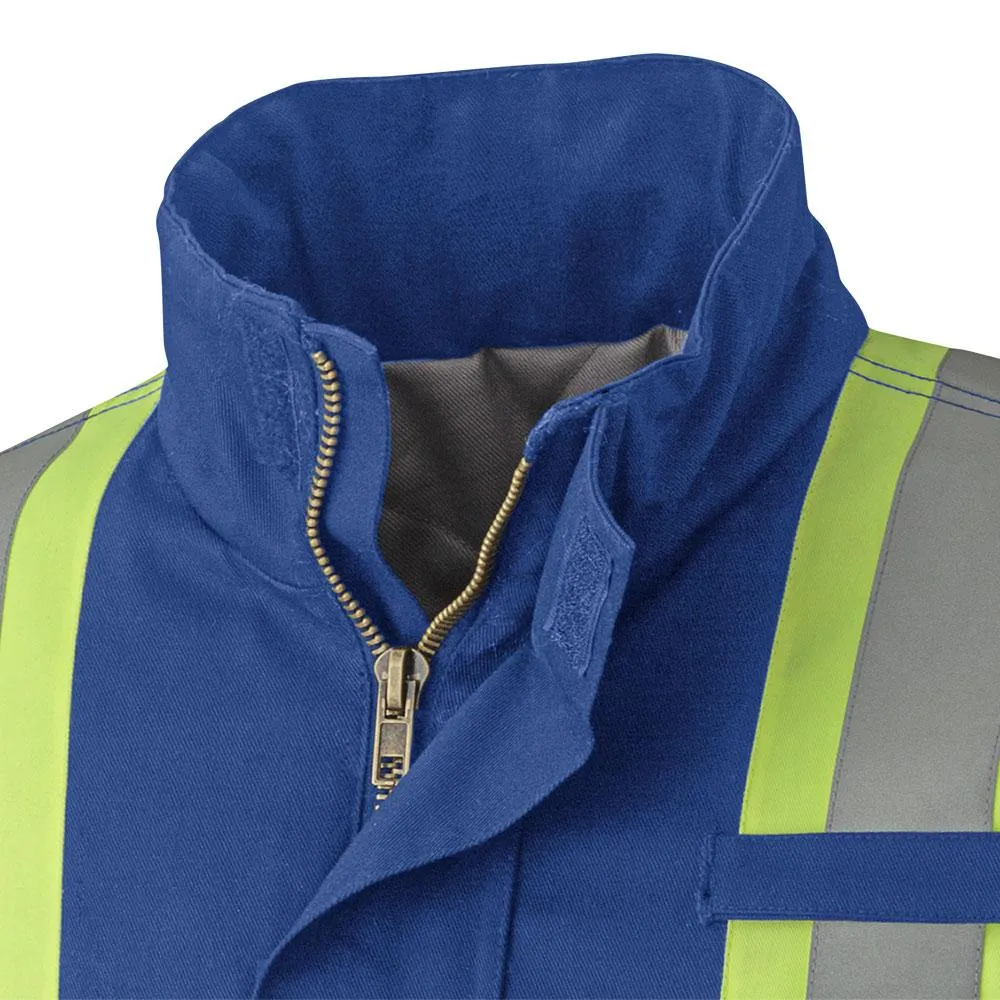 Parka - Pioneer Hi-Viz Flame Resistant Quilted Cotton Safety Parka, 5523 / 5533