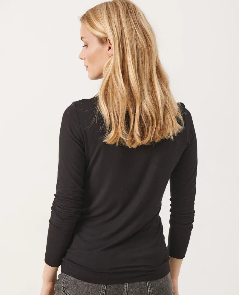 Part Two Efinas Black Rollneck T-Shirt