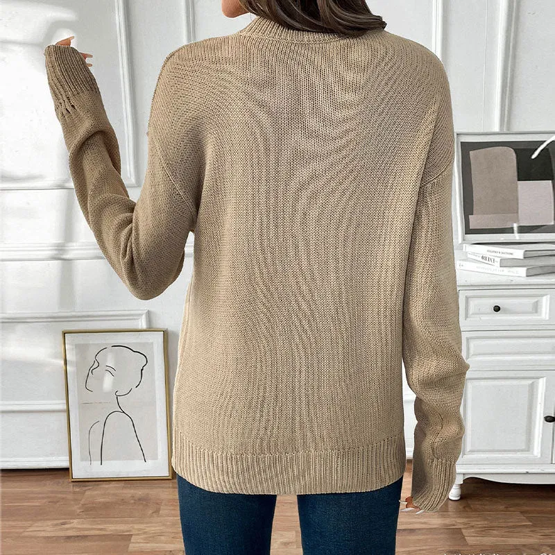 PEOPLETERRITORY autumn and winter new round neck cherry pullover sweater  Valentine's Day Christmas hot sale knitted sweater women