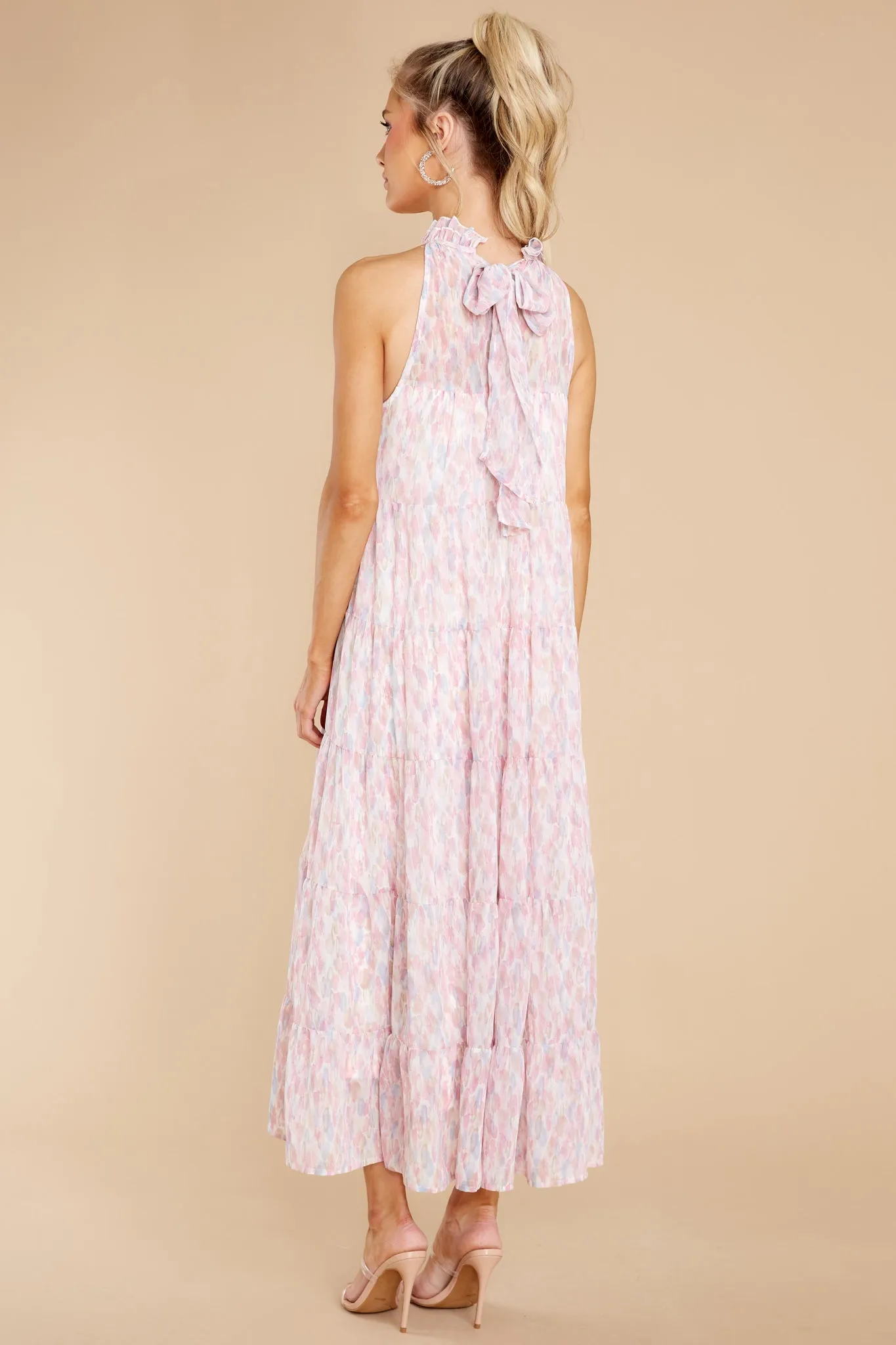 Petal Showers Pink Multi Maxi Dress