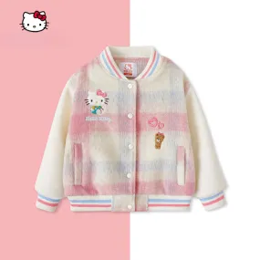 Pink Kitty Kids Baseball Jacket KI606