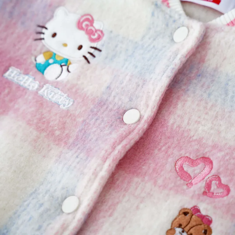 Pink Kitty Kids Baseball Jacket KI606