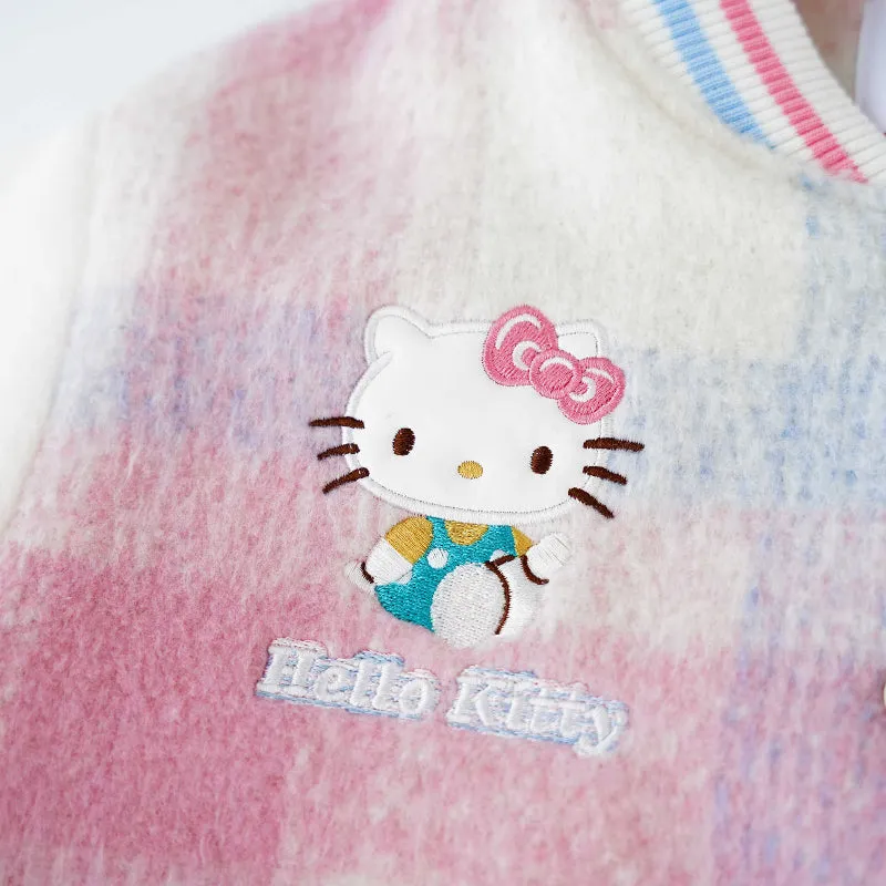 Pink Kitty Kids Baseball Jacket KI606