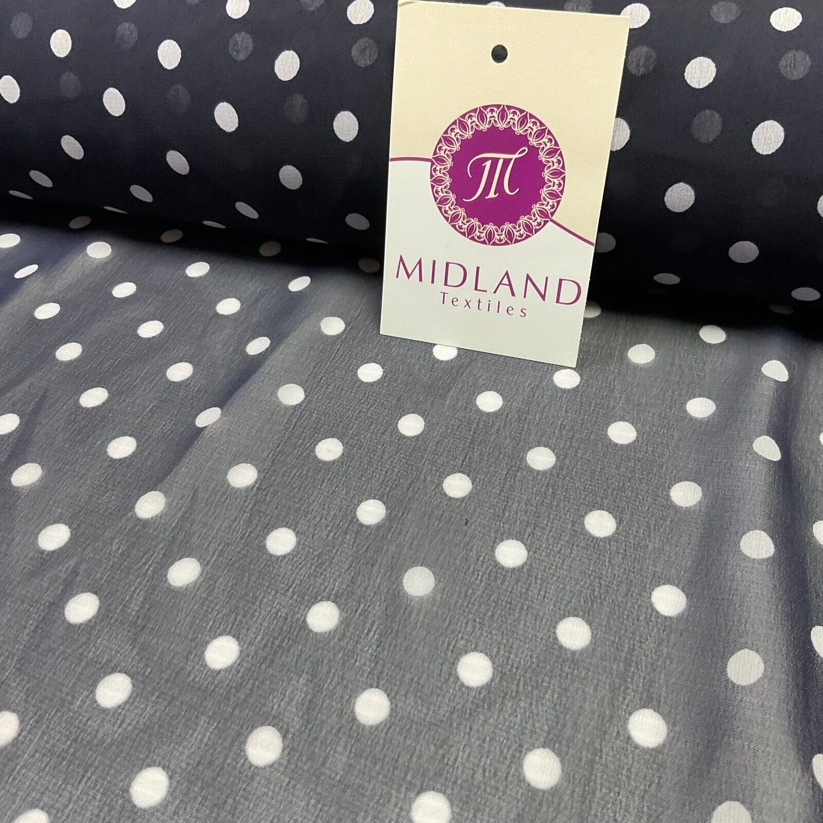 Polka Dot Spot Sheer, Flowy dress blouse chiffon fabric 58 inches wide M1748