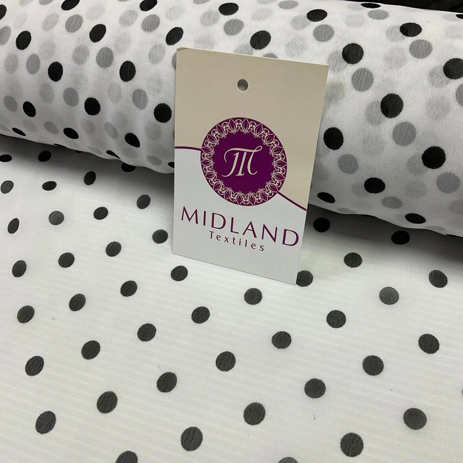 Polka Dot Spot Sheer, Flowy dress blouse chiffon fabric 58 inches wide M1748