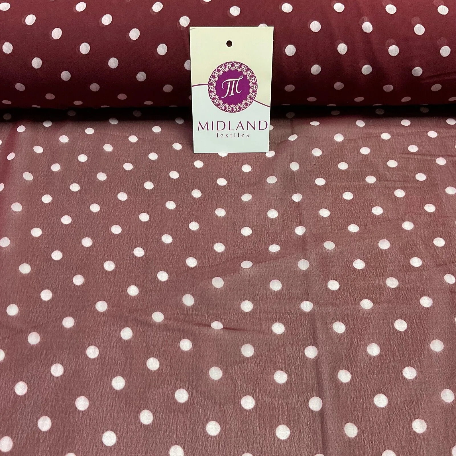 Polka Dot Spot Sheer, Flowy dress blouse chiffon fabric 58 inches wide M1748