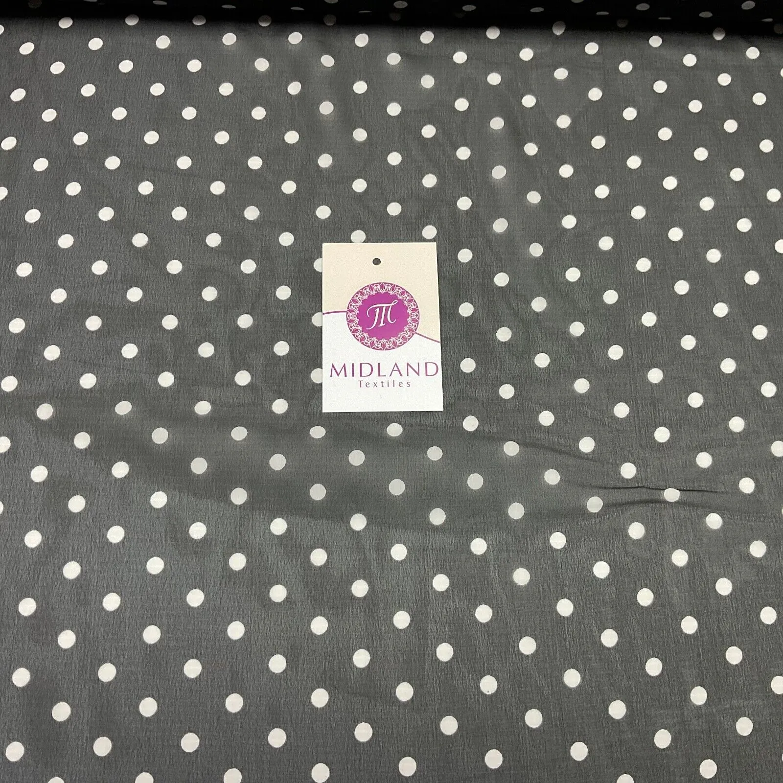 Polka Dot Spot Sheer, Flowy dress blouse chiffon fabric 58 inches wide M1748