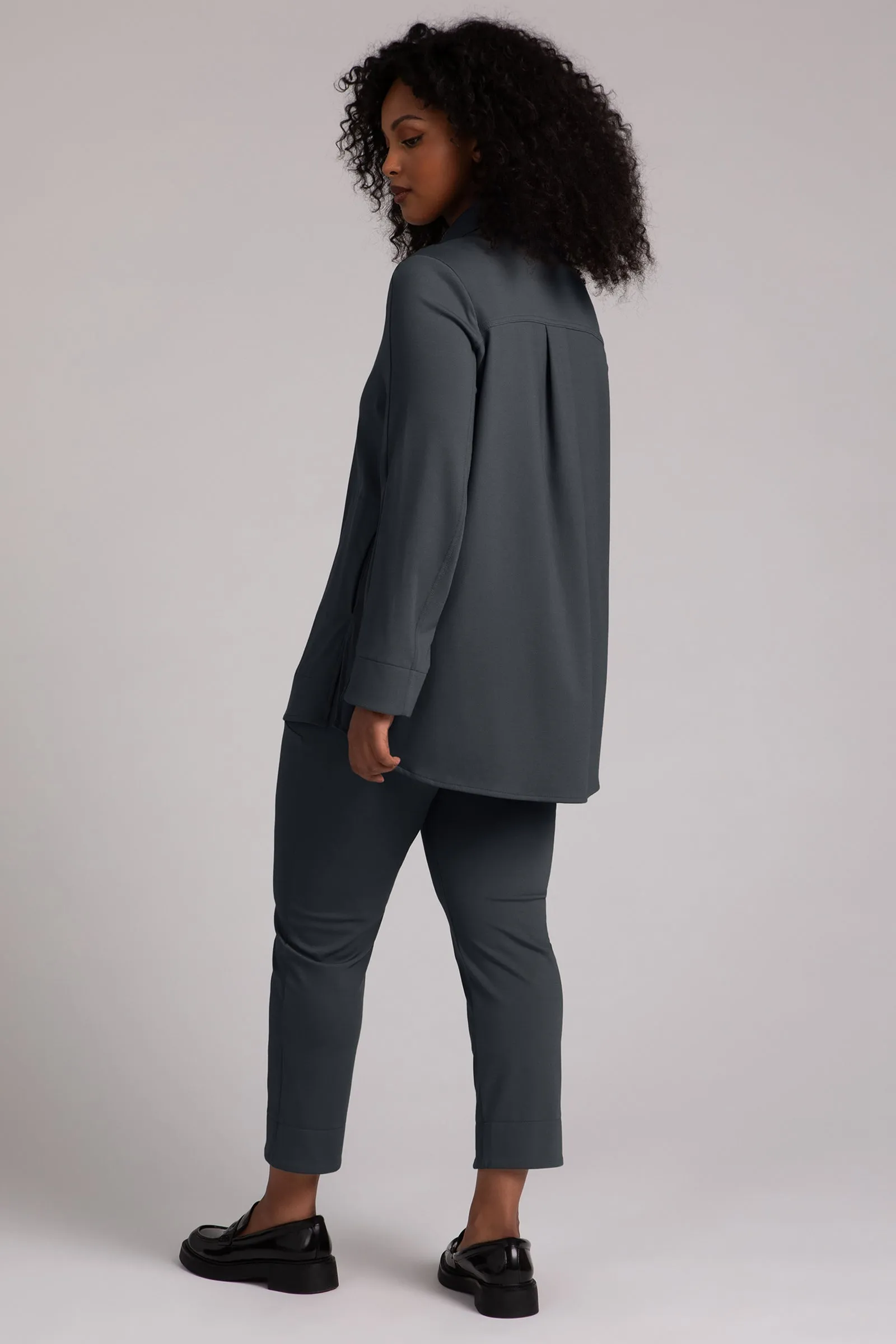 Ponte Hepburn Shacket | Graphite