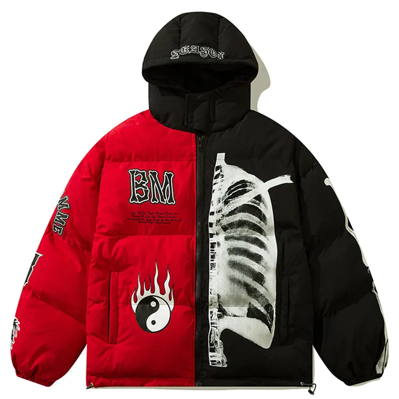 PopFlying Hooded Winter Coat Taiji Skeleton