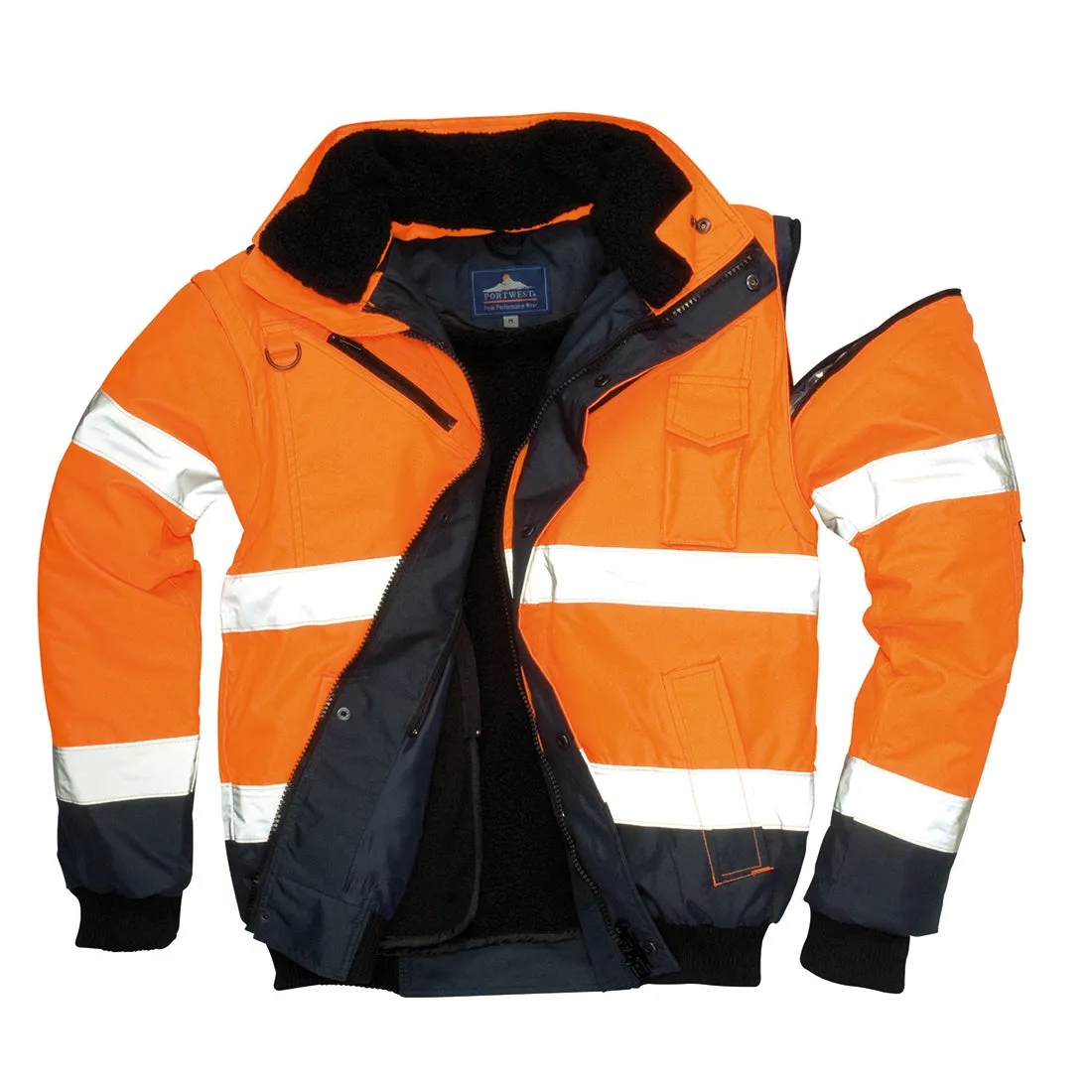 Portwest Hi-Vis Contrast Bomber Jacket (UC465ONR)