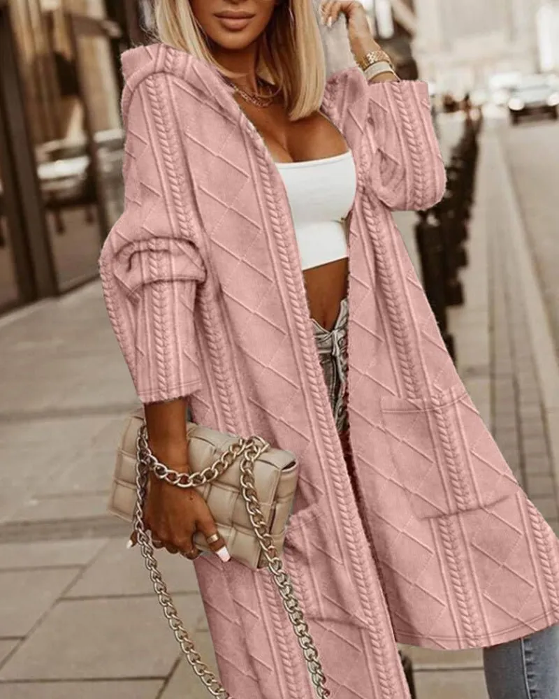 Quilted Hooded Cardigan