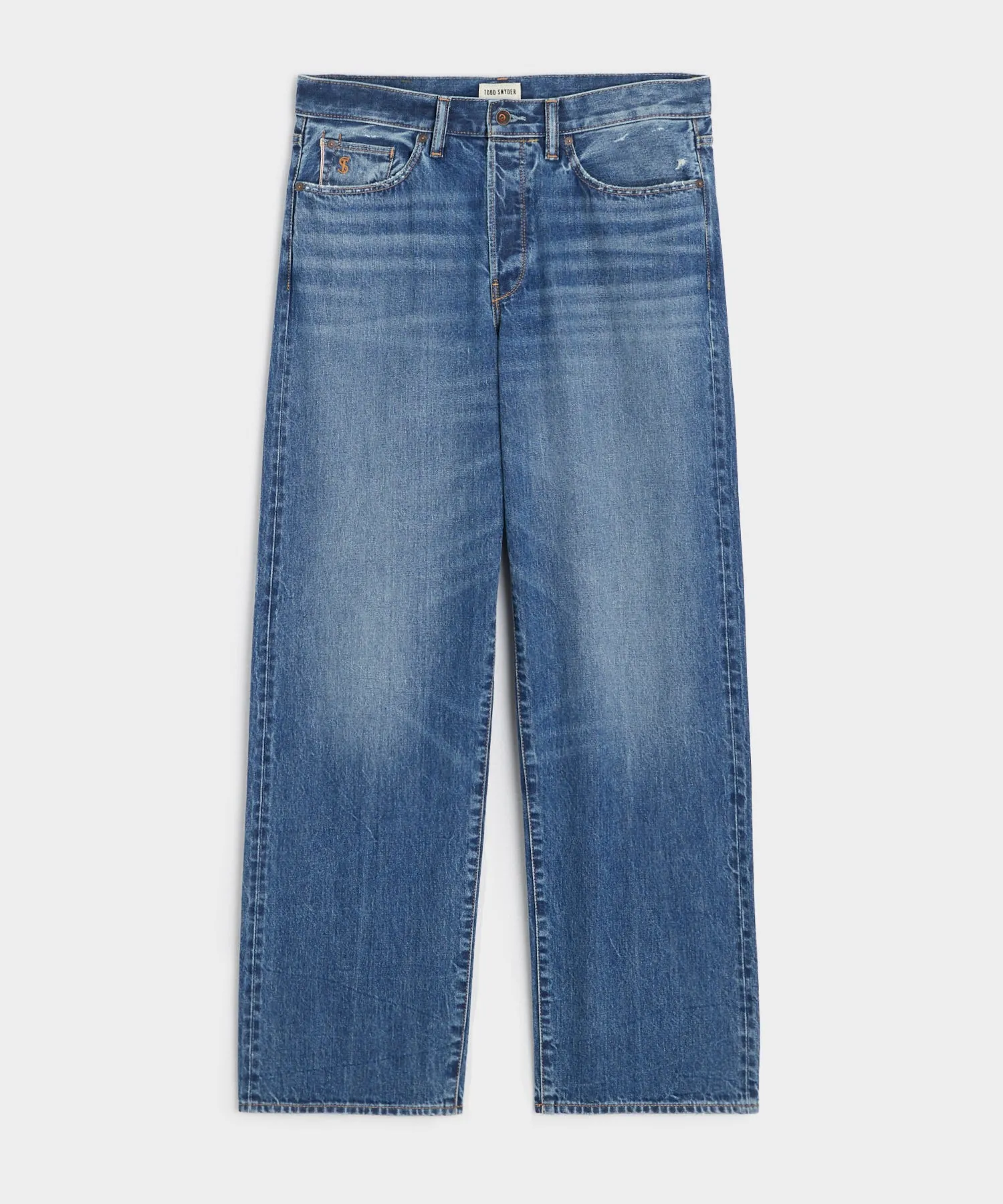 Relaxed Selvedge Jean in Medium Crease Wash