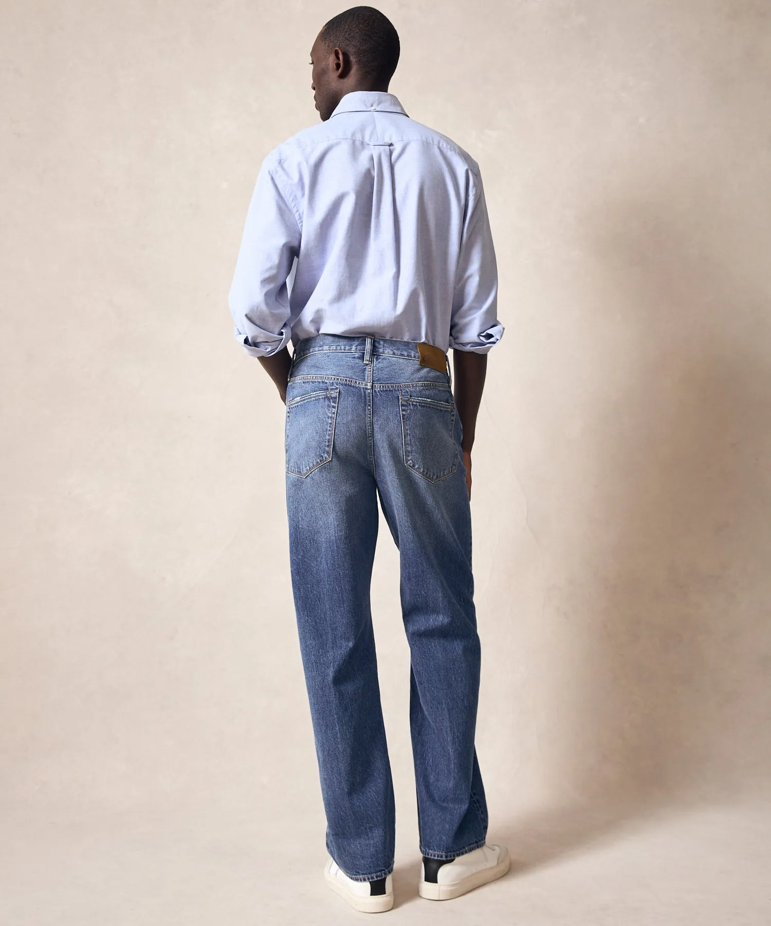 Relaxed Selvedge Jean in Medium Crease Wash