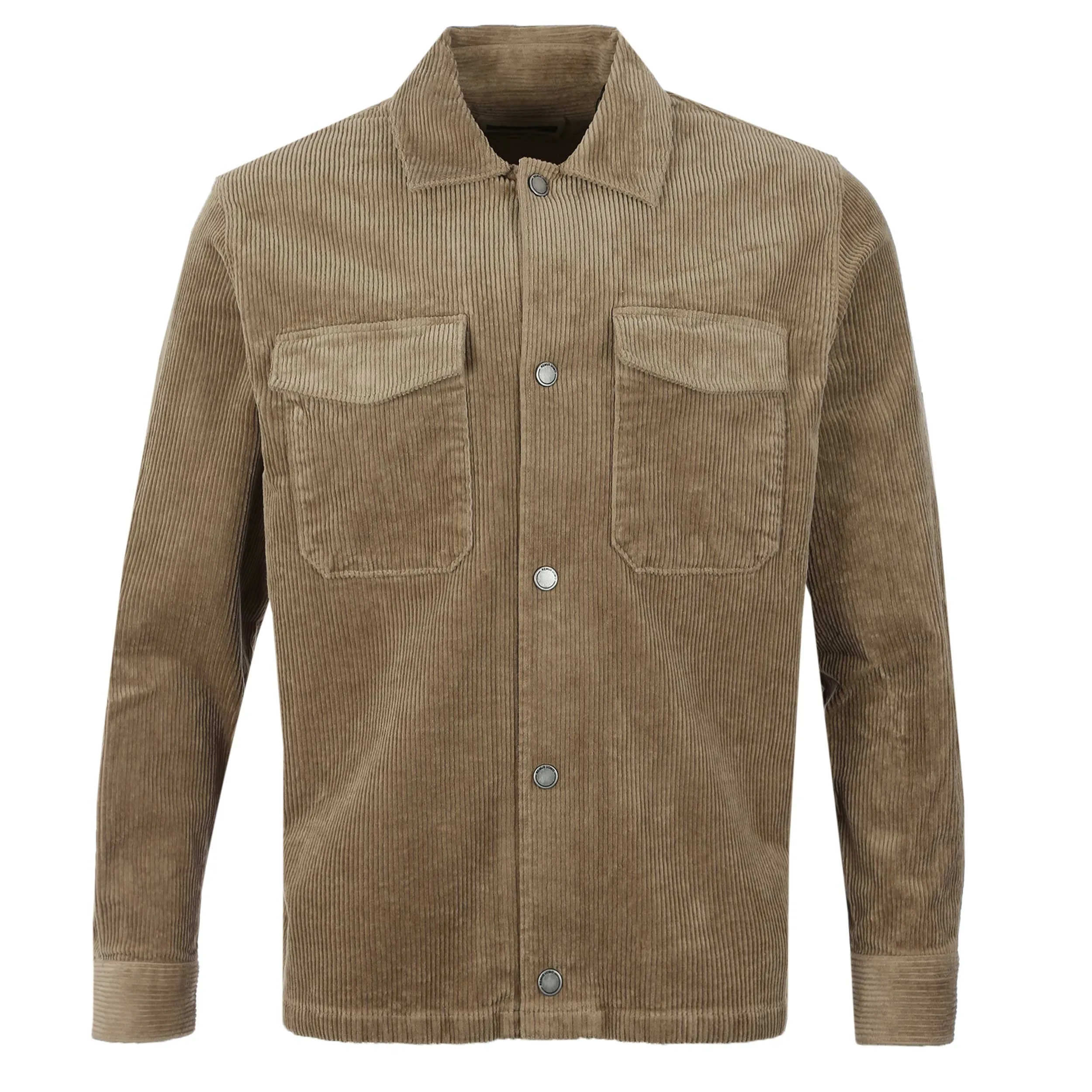 Remus Uomo Cord Shacket Overshirt in Beige