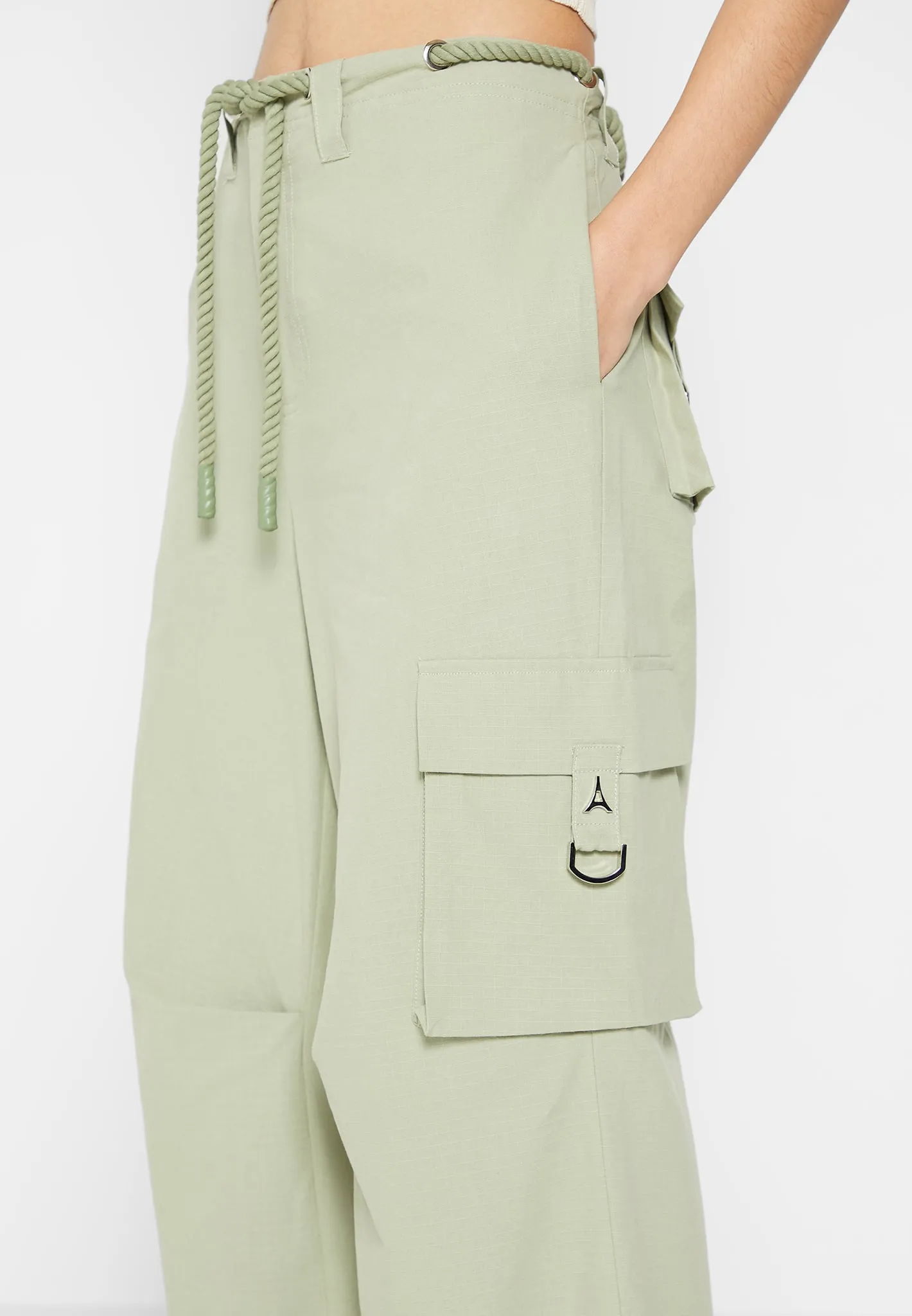 Ripstop Parachute Cargo Pants - Sage