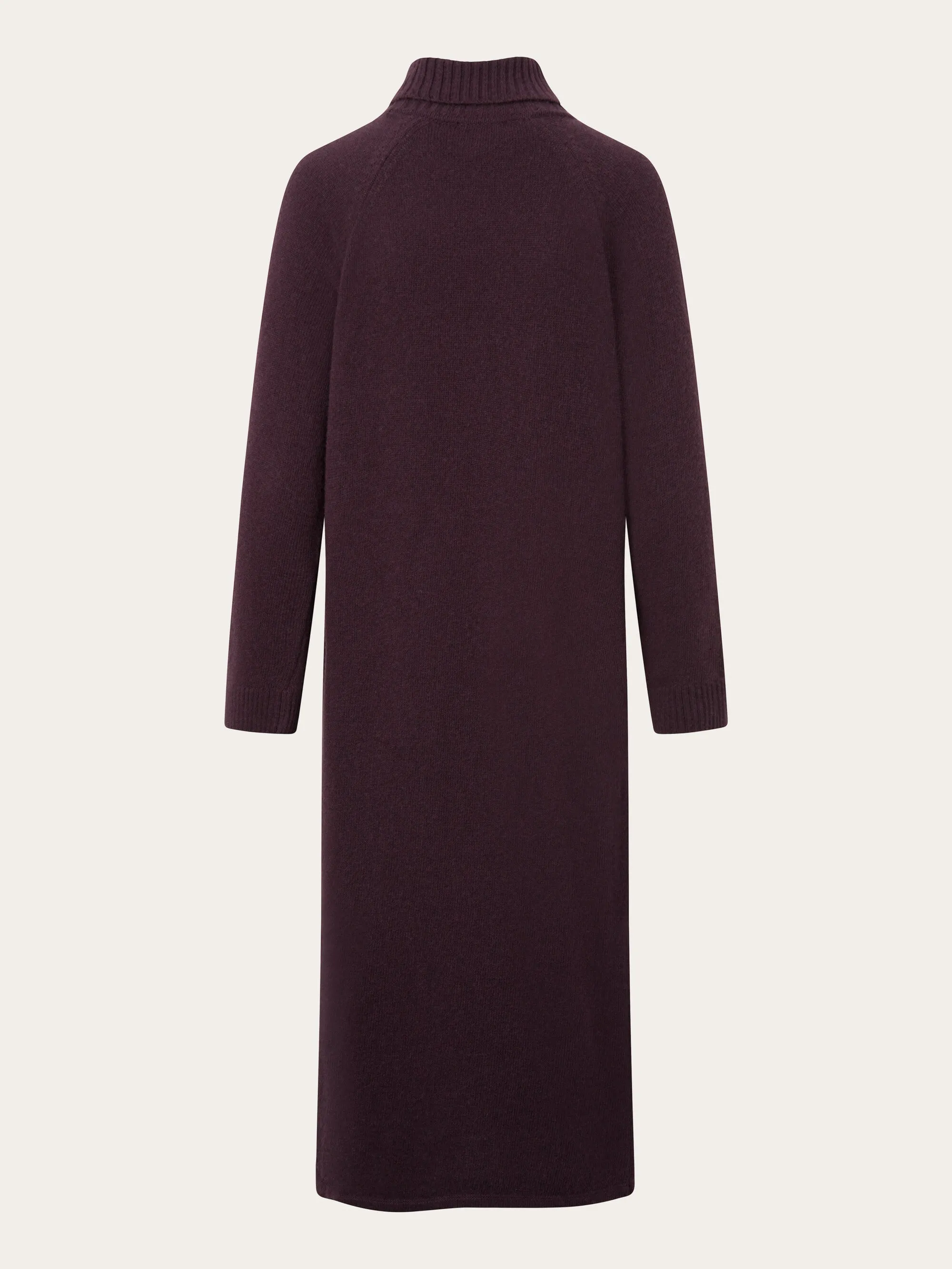 Roll neck mid length dress - Chocolate Plum