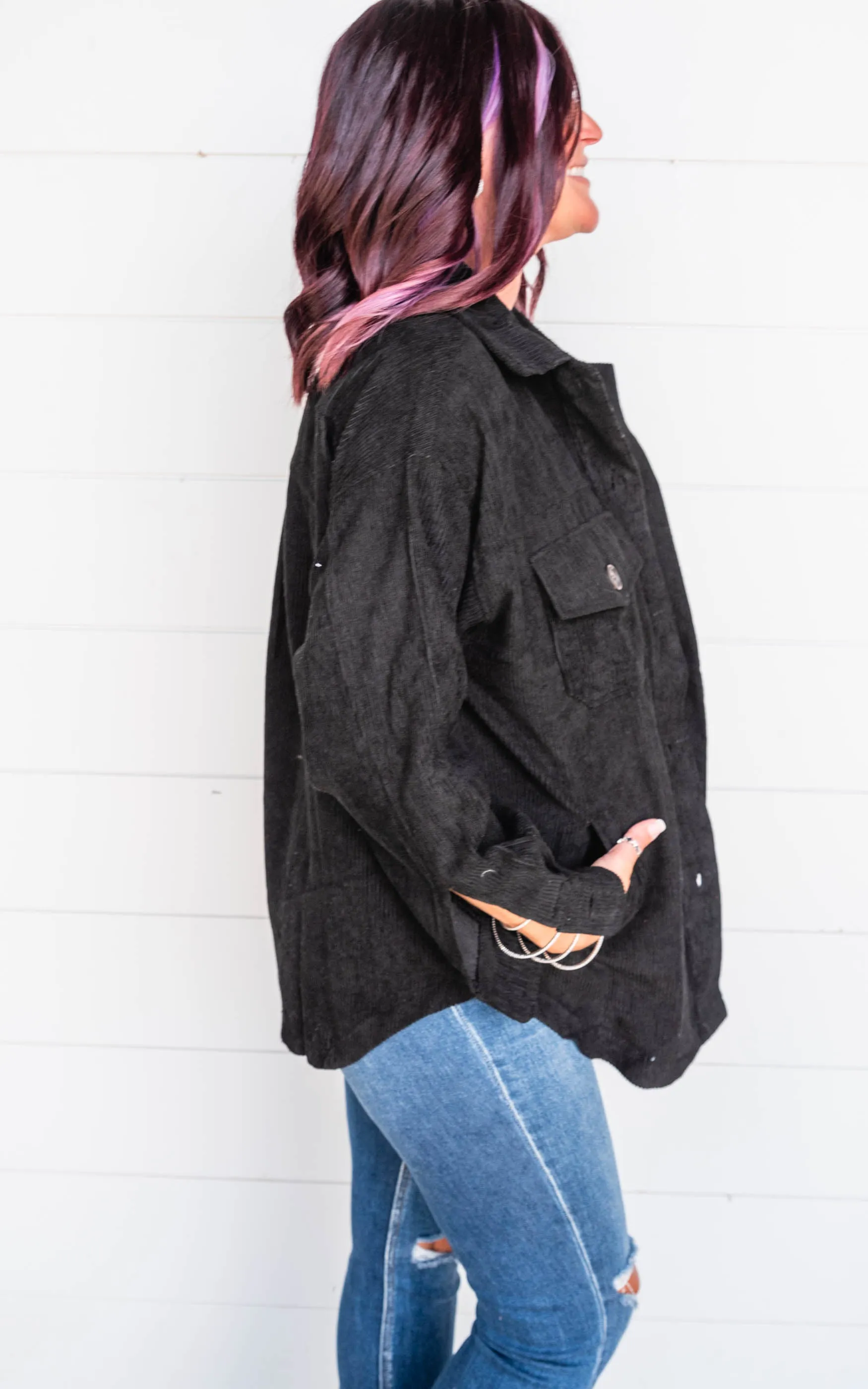 Sara's Steals & Deals: Oversized Corduroy Button Front Shacket - Part 2 - Final Sale