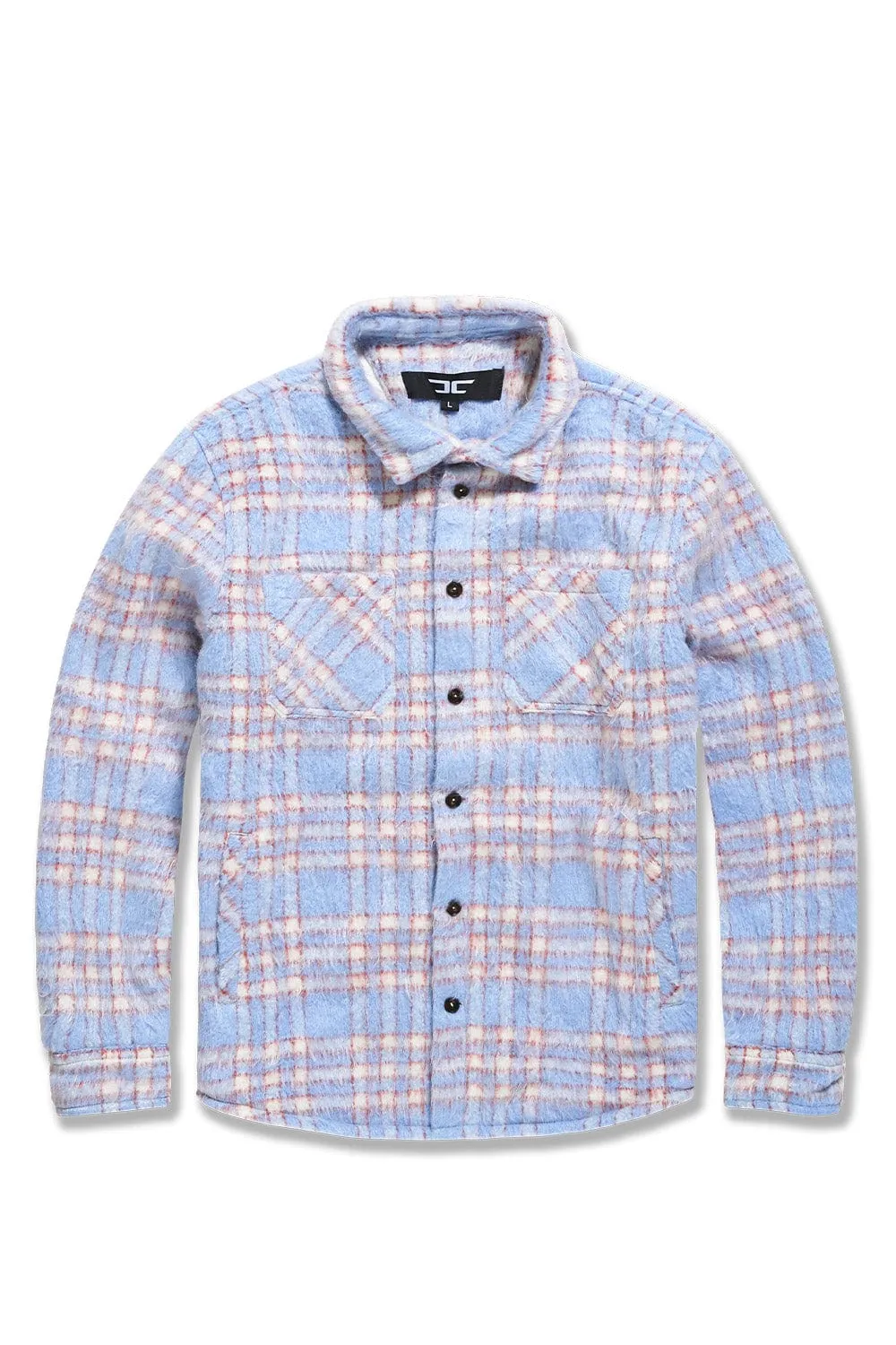 See You In Paradise Flannel Shacket (Sky Blue)