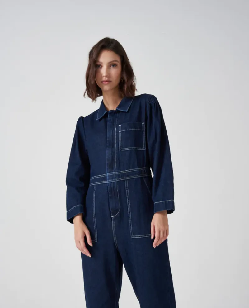 Seventy Mochi Lorna Dark Vintage Blue Jumpsuit