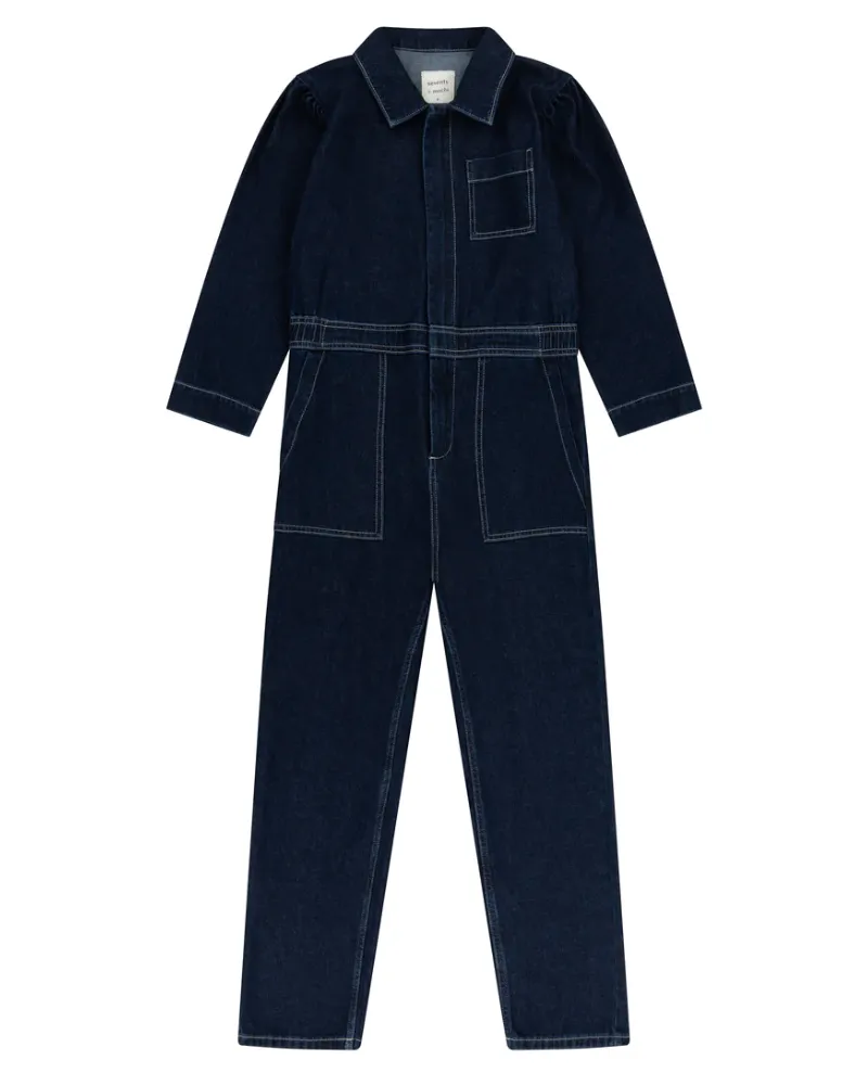 Seventy Mochi Lorna Dark Vintage Blue Jumpsuit