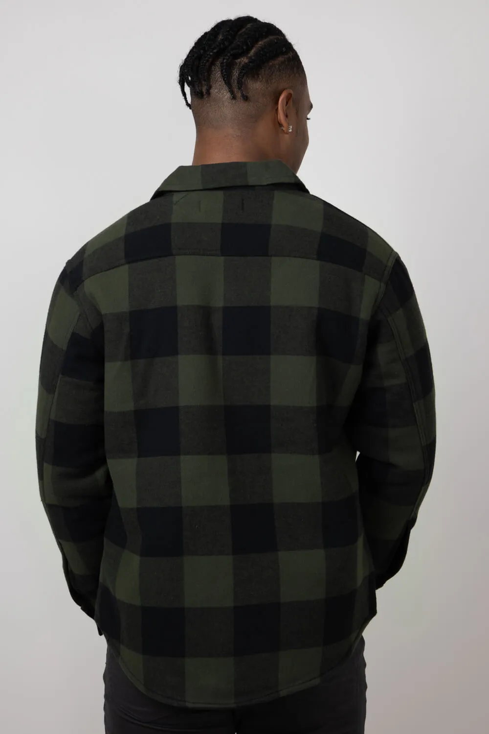 Sherpa Lined Flannel Shacket for Men in Rosin | MTJ04909F4-ROSIN