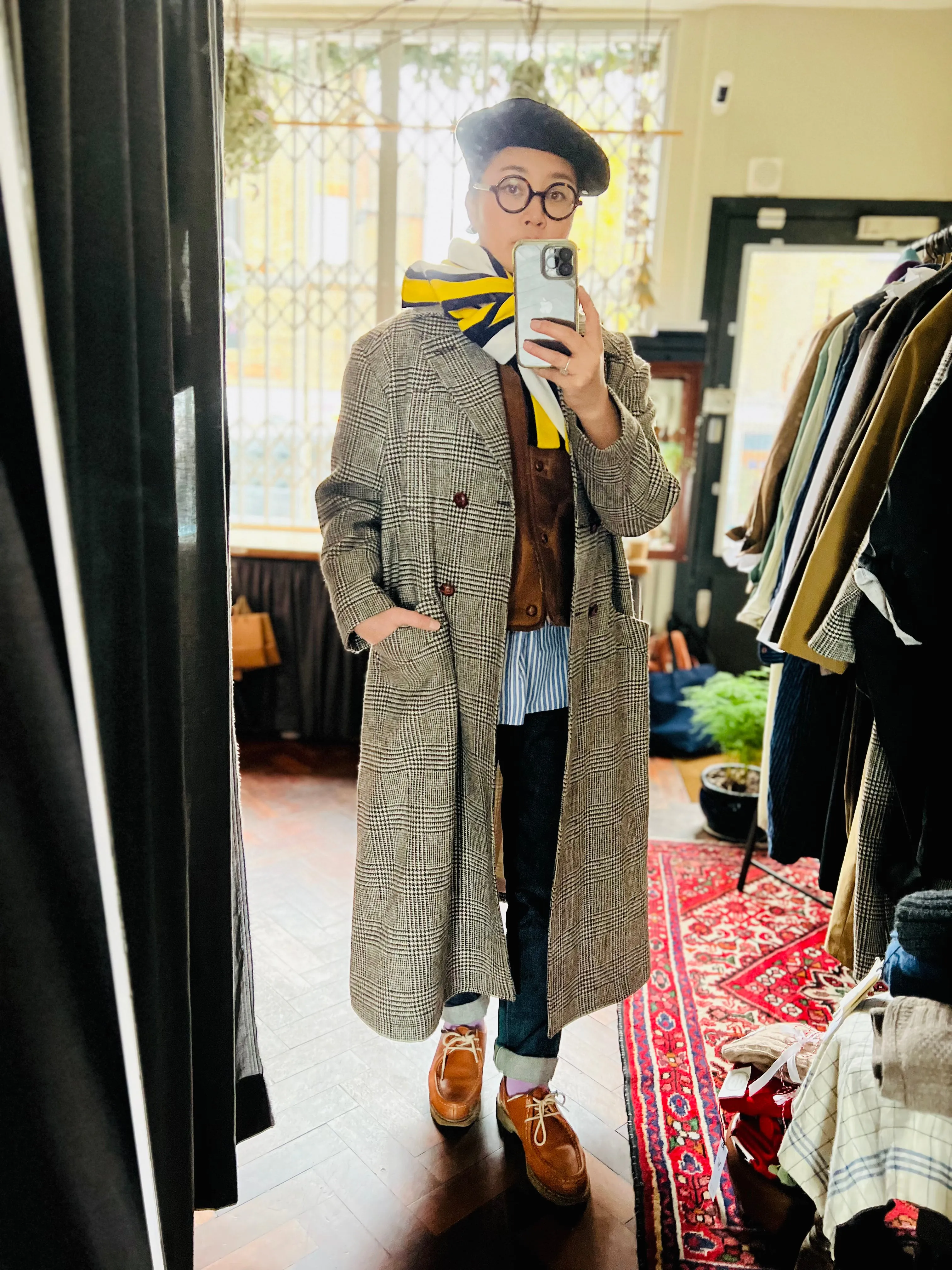 Shetland Wool Coat / Houndstooth