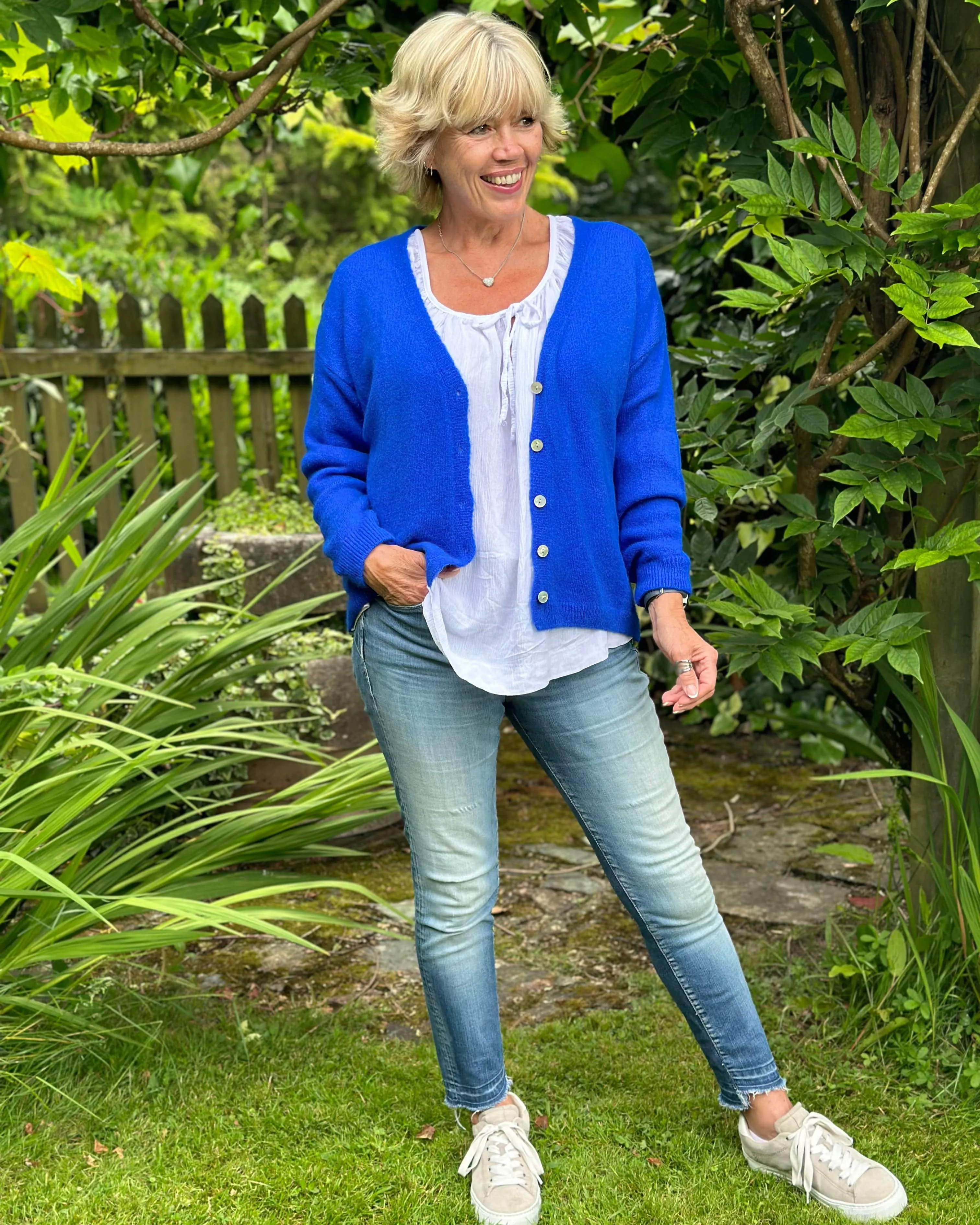 Soft Knit Alpaca Cardigan - Royal Blue