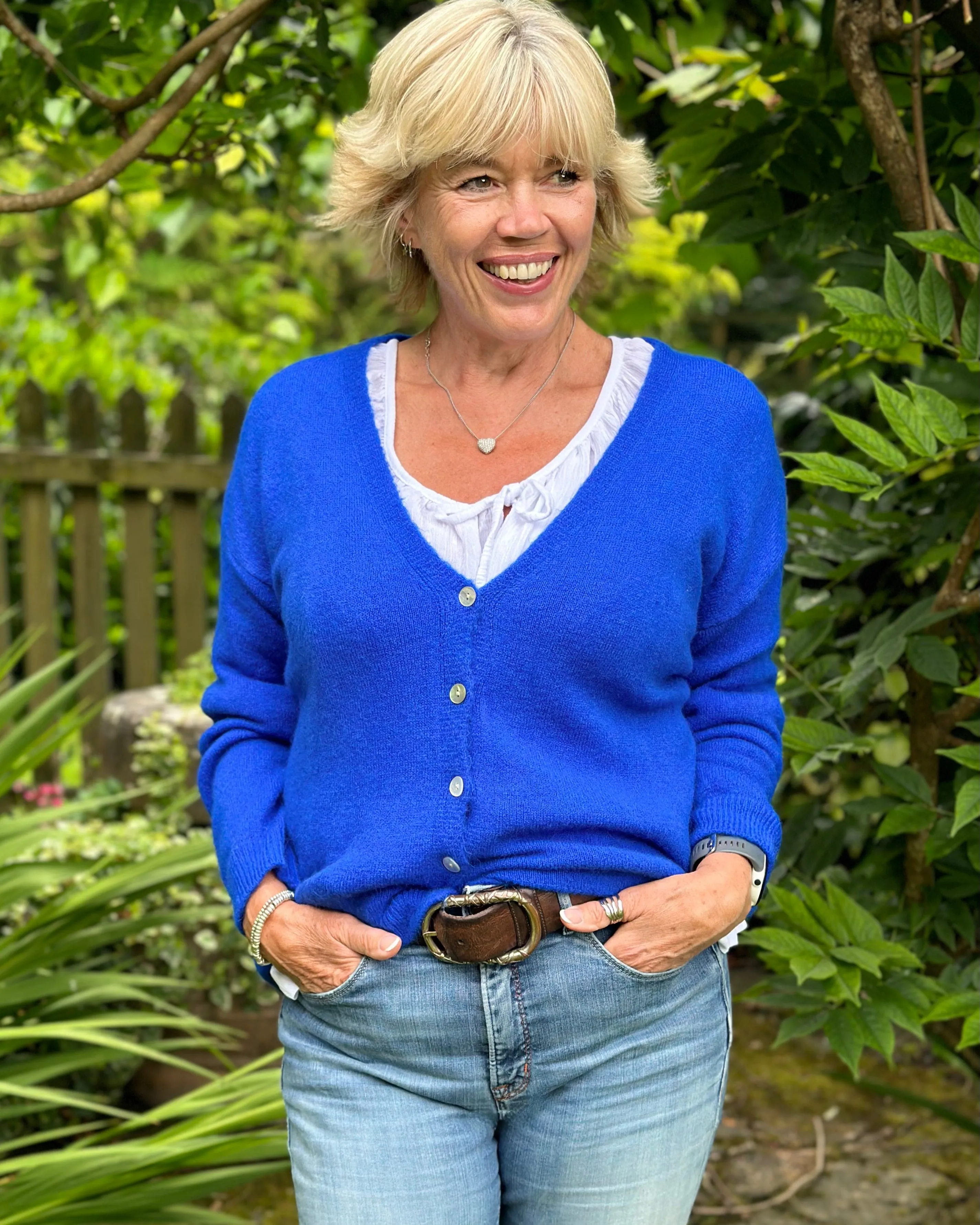 Soft Knit Alpaca Cardigan - Royal Blue