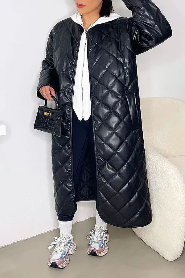 Stylish and Chic Pocket Quilted Coat