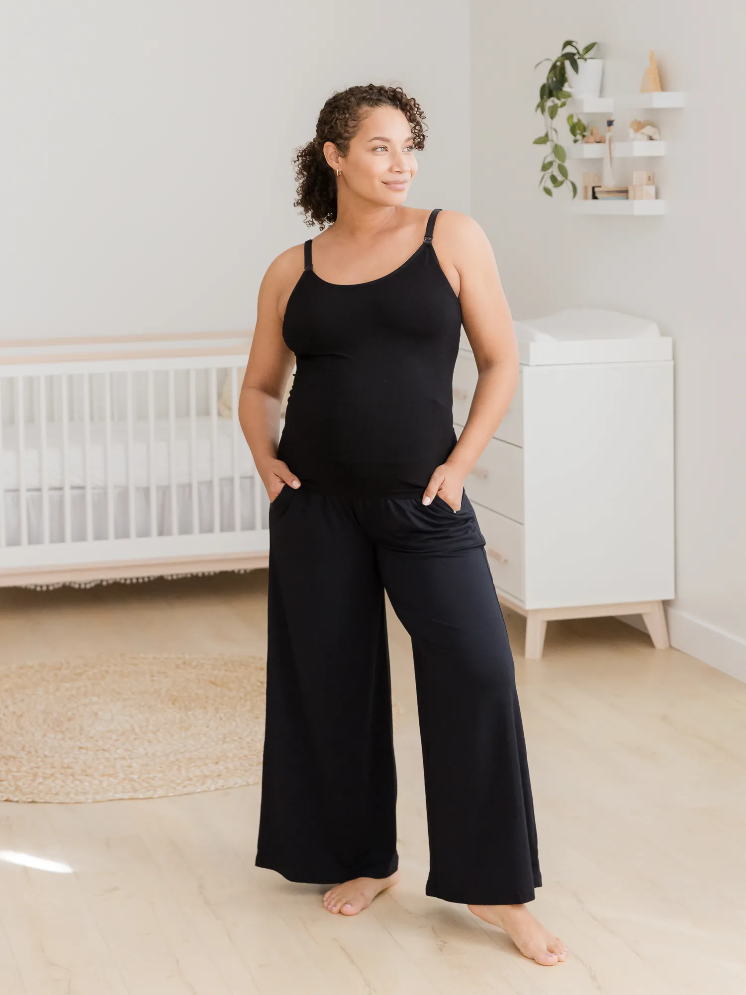 Sublime® Bamboo Maternity & Nursing Camisole | Black