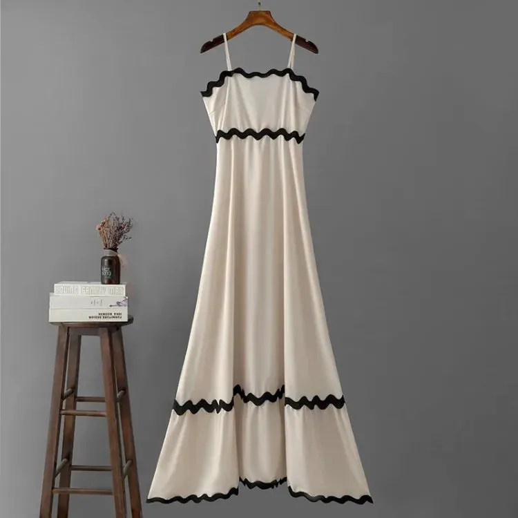 Summer Beach Splicing Big Swing Strapless Maxi Dress - Women's Boho Fashion