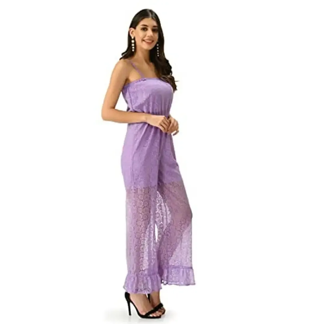 Teekhi Girl Trendy Fashionable Women jumpsuit (large, lavender)