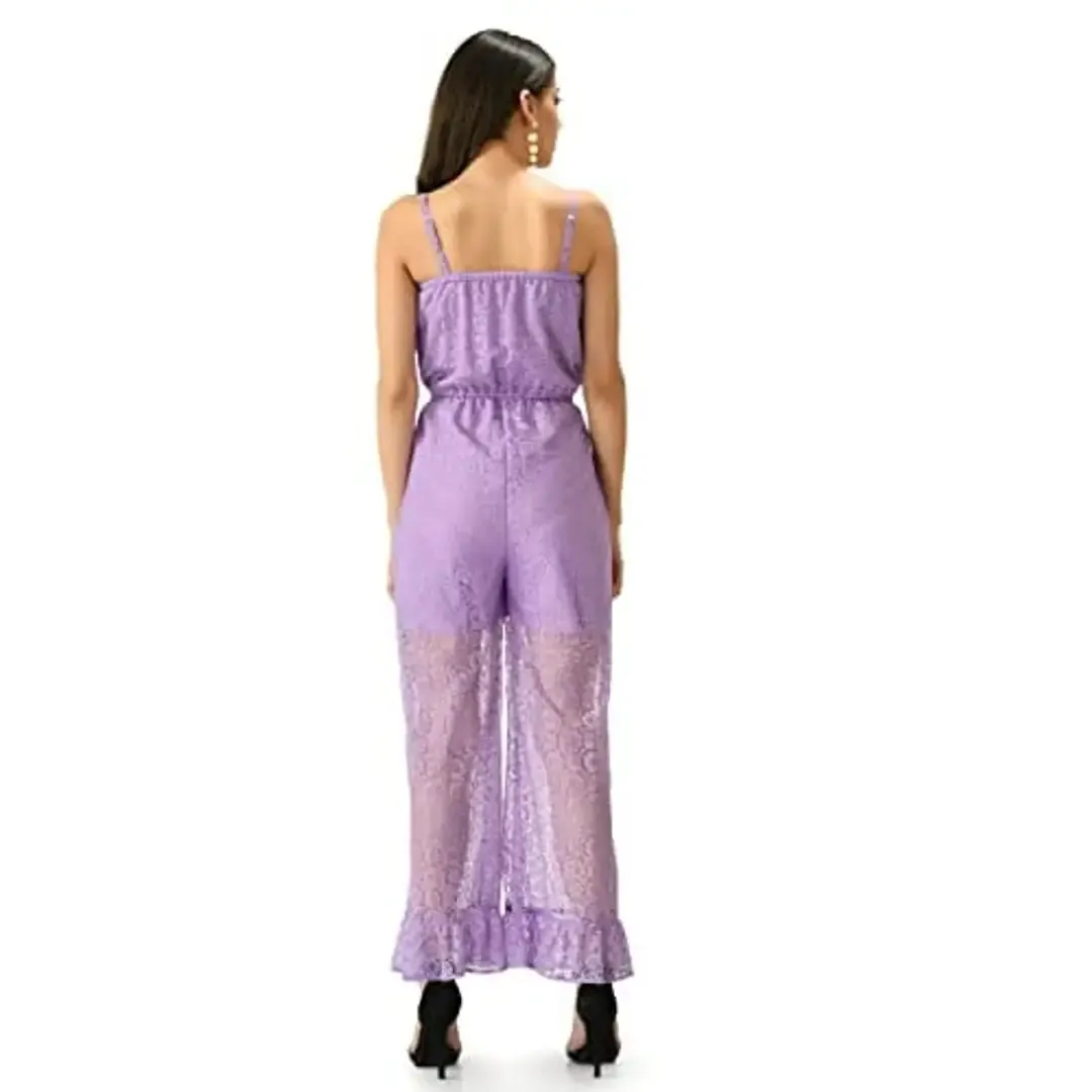 Teekhi Girl Trendy Fashionable Women jumpsuit (large, lavender)