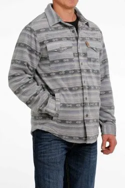 The Mens Cinch Blanket Stripe Polar Fleece Shacket