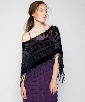 THE RHIANNON SHAWL IN MIDNIGHT