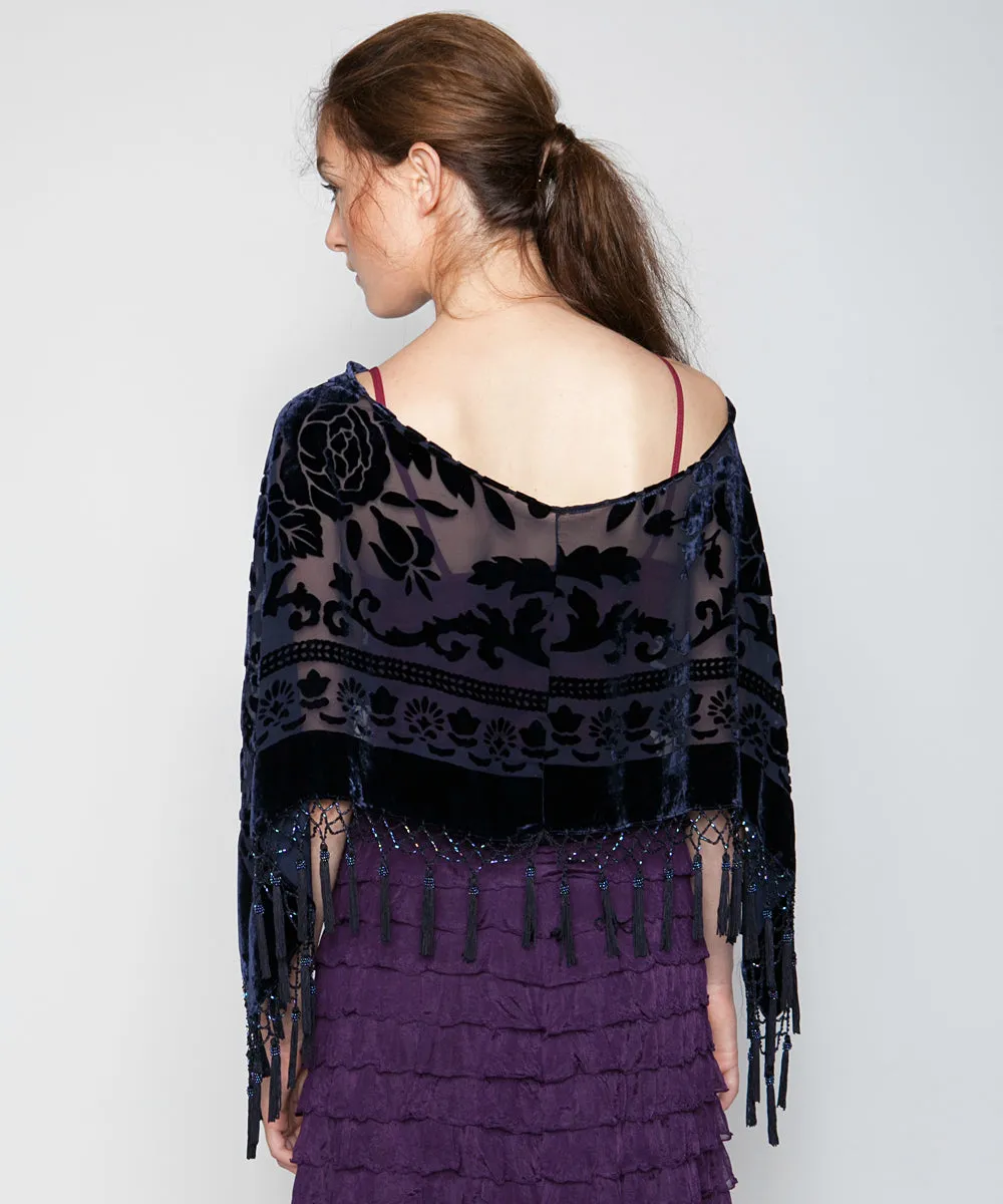 THE RHIANNON SHAWL IN MIDNIGHT