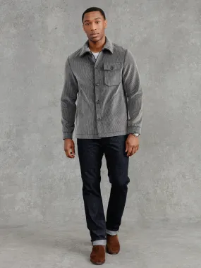 The Stamford Cord Shacket - Cobble Grey