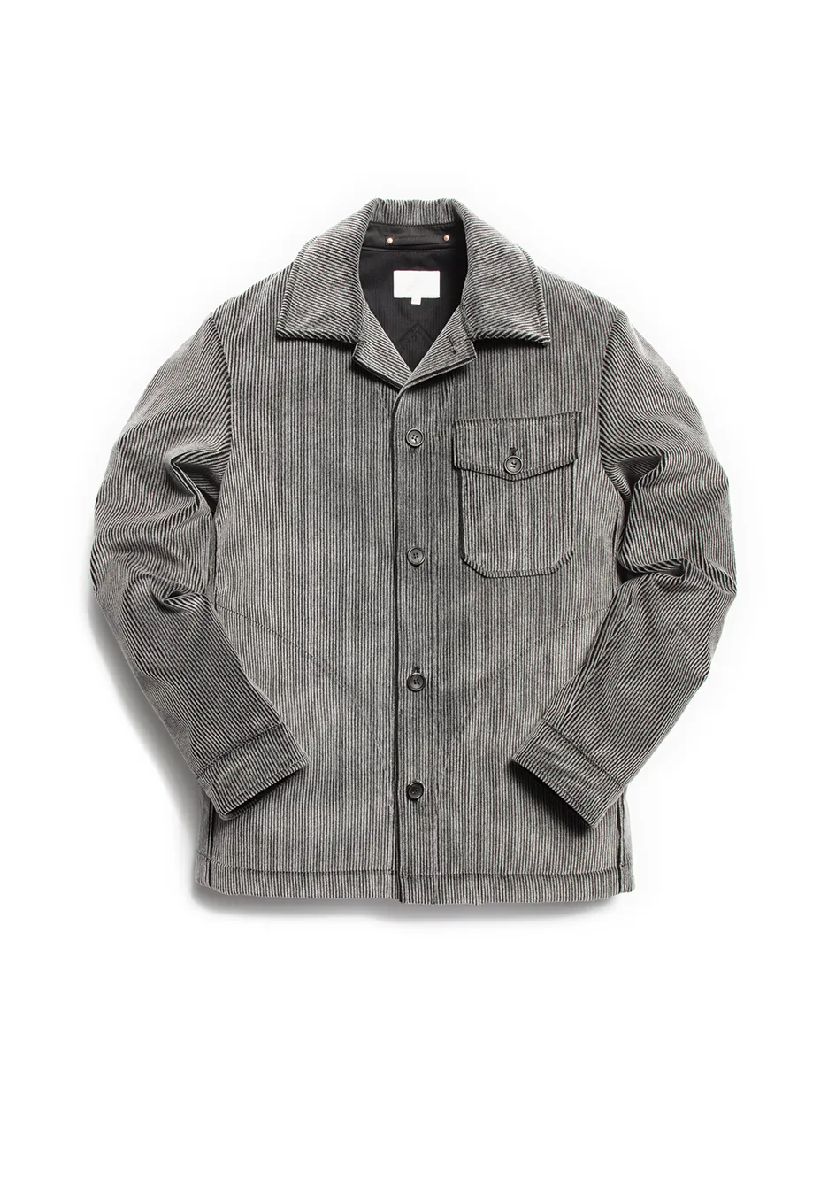 The Stamford Cord Shacket - Cobble Grey