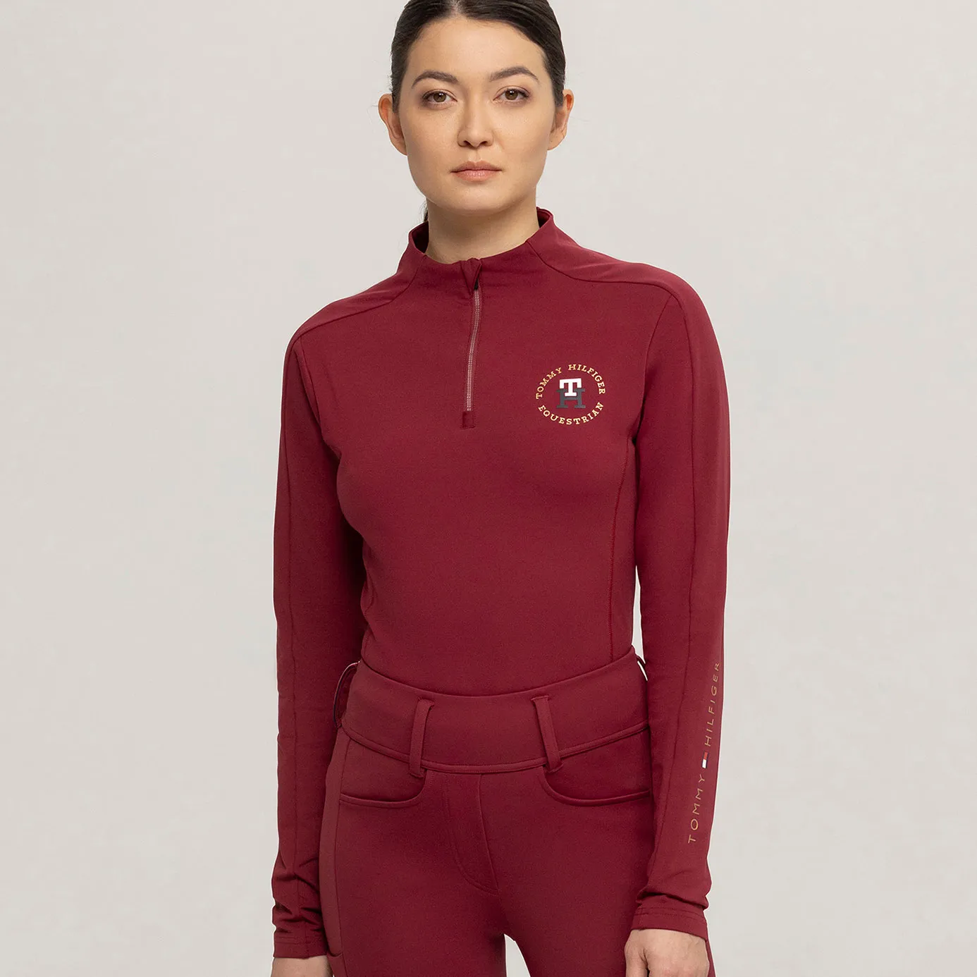 Tommy Hilfiger Arizona 1/4 Zip Training Top - Rouge