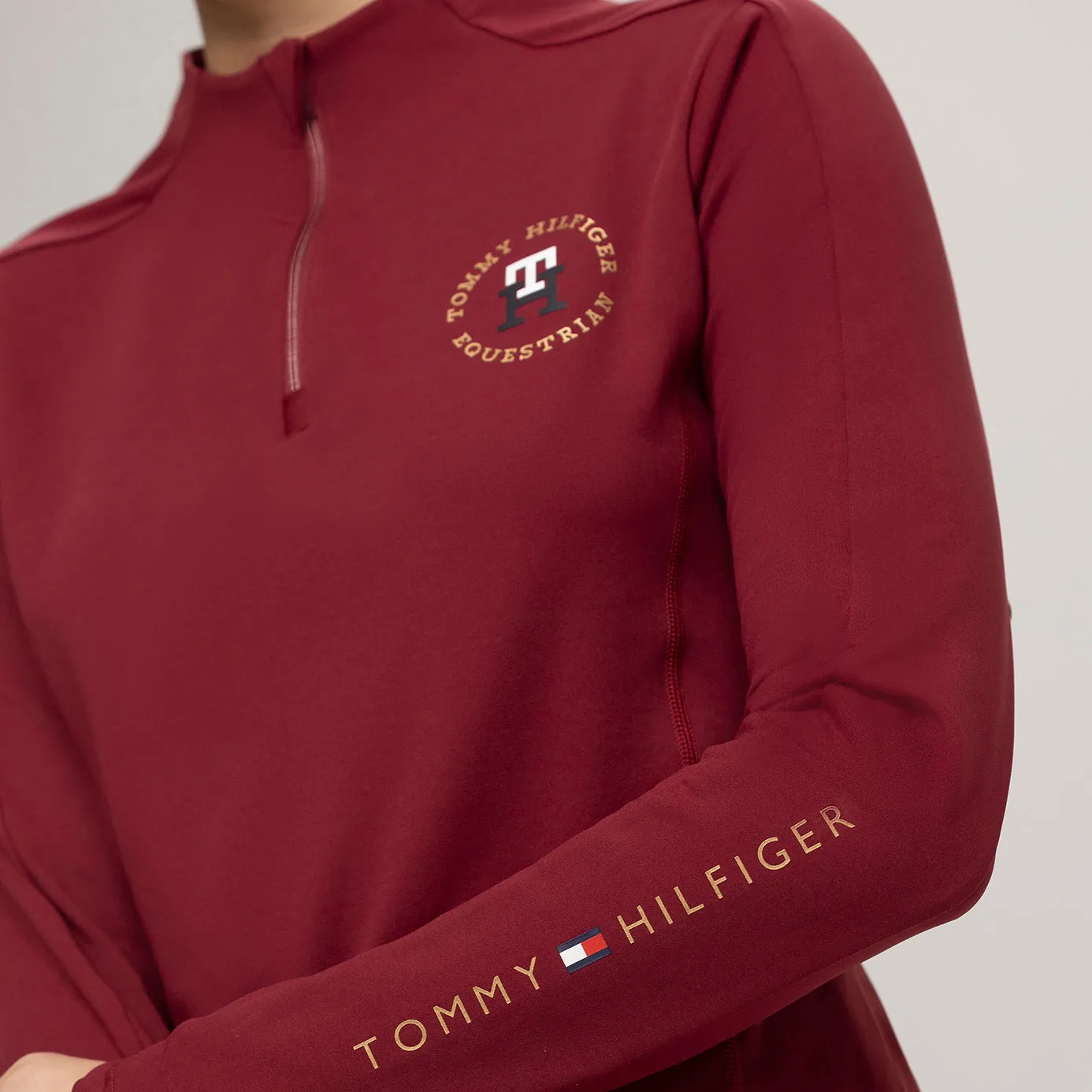 Tommy Hilfiger Arizona 1/4 Zip Training Top - Rouge