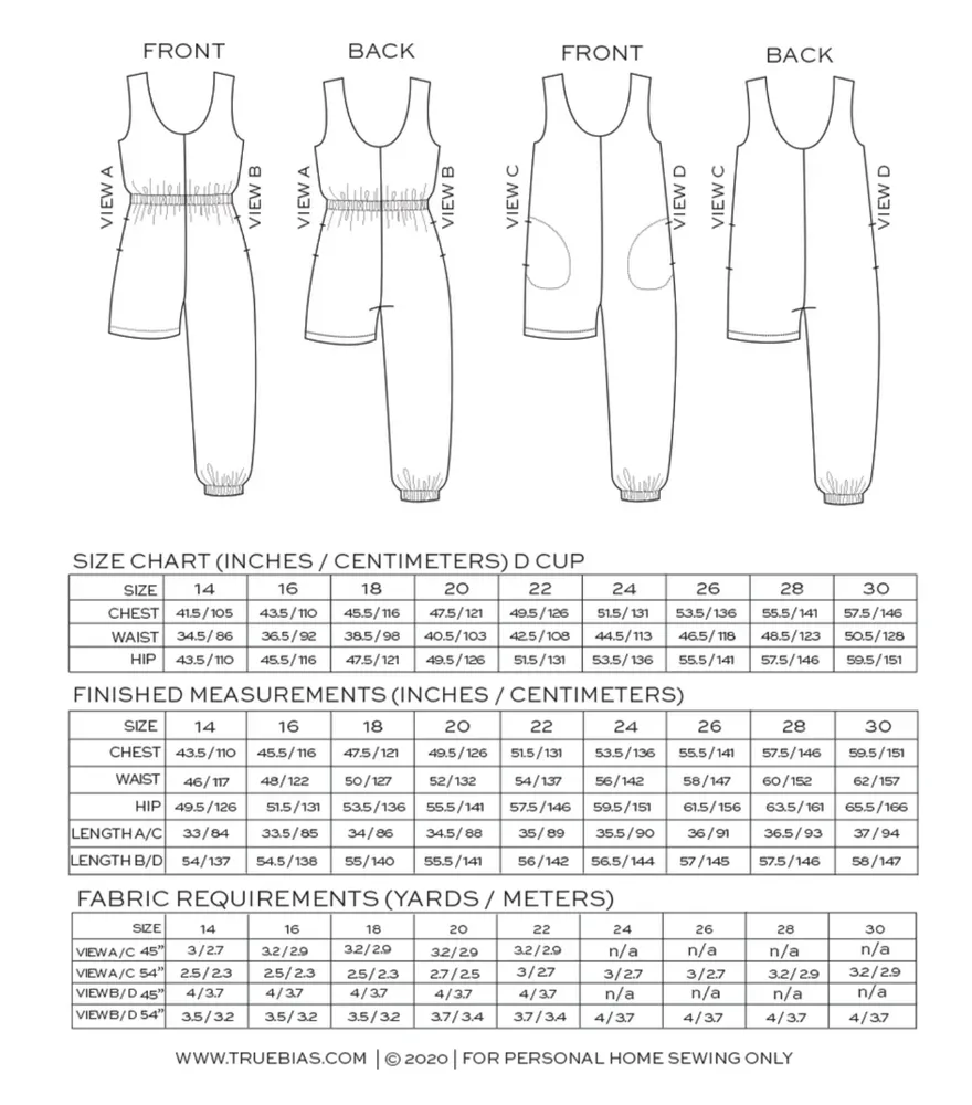 True Bias - Nova Jumpsuit - Size 14-30