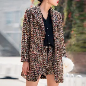 Tweed Blazer and Shorts Set - Fern and Oak