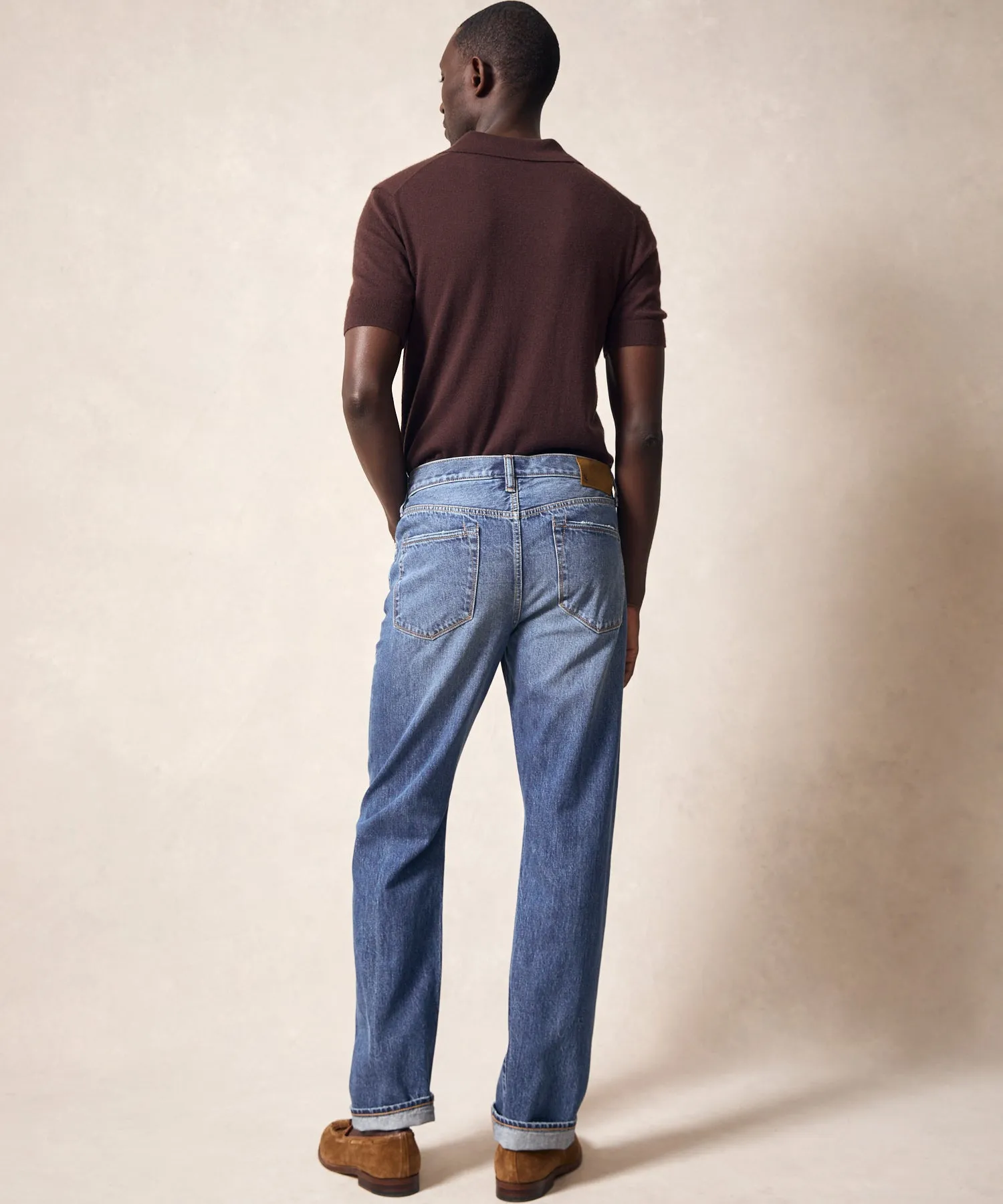 Vintage Straight Selvedge Jean in Medium Crease Wash