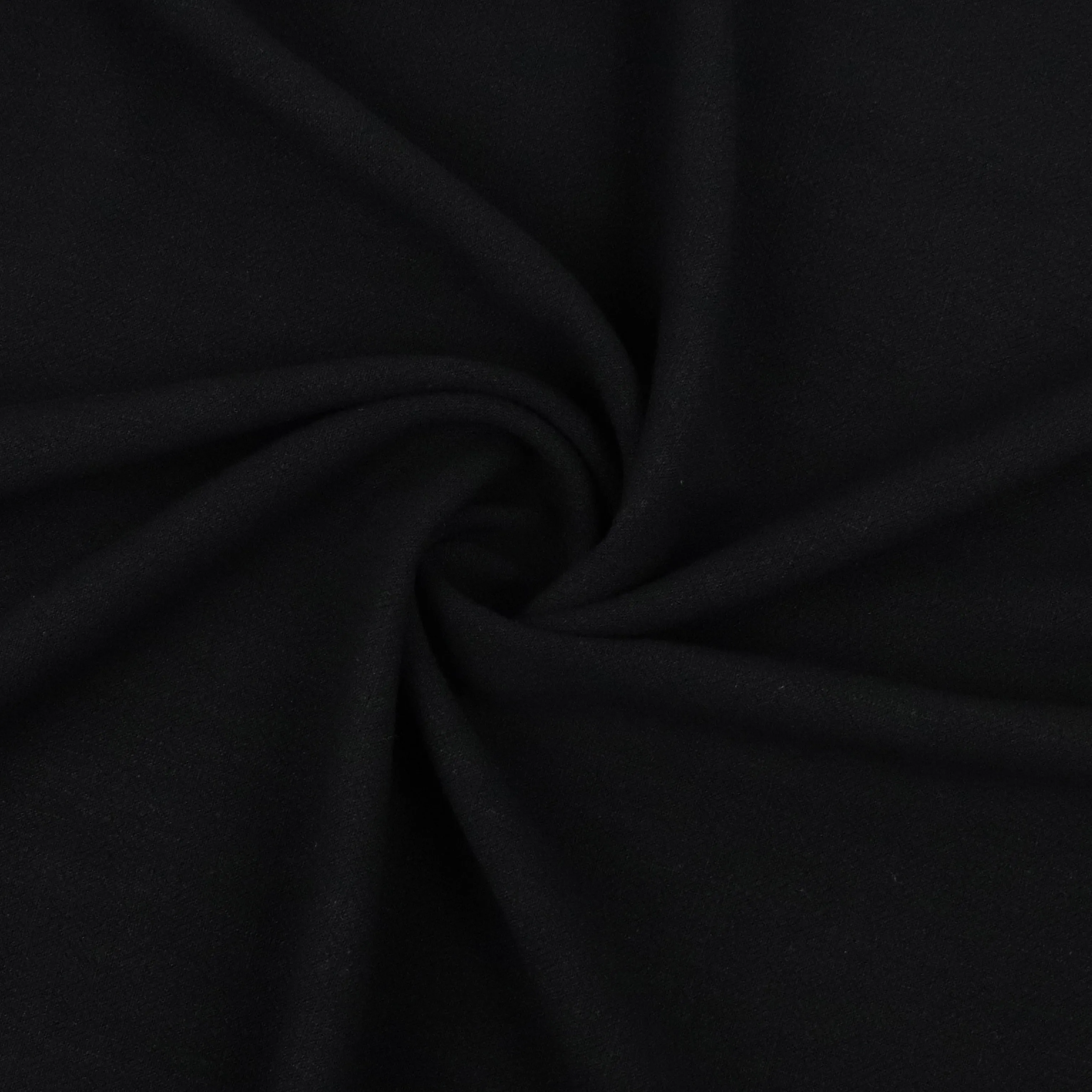 Viscose Linen Slub - Black - END OF BOLT 79cm