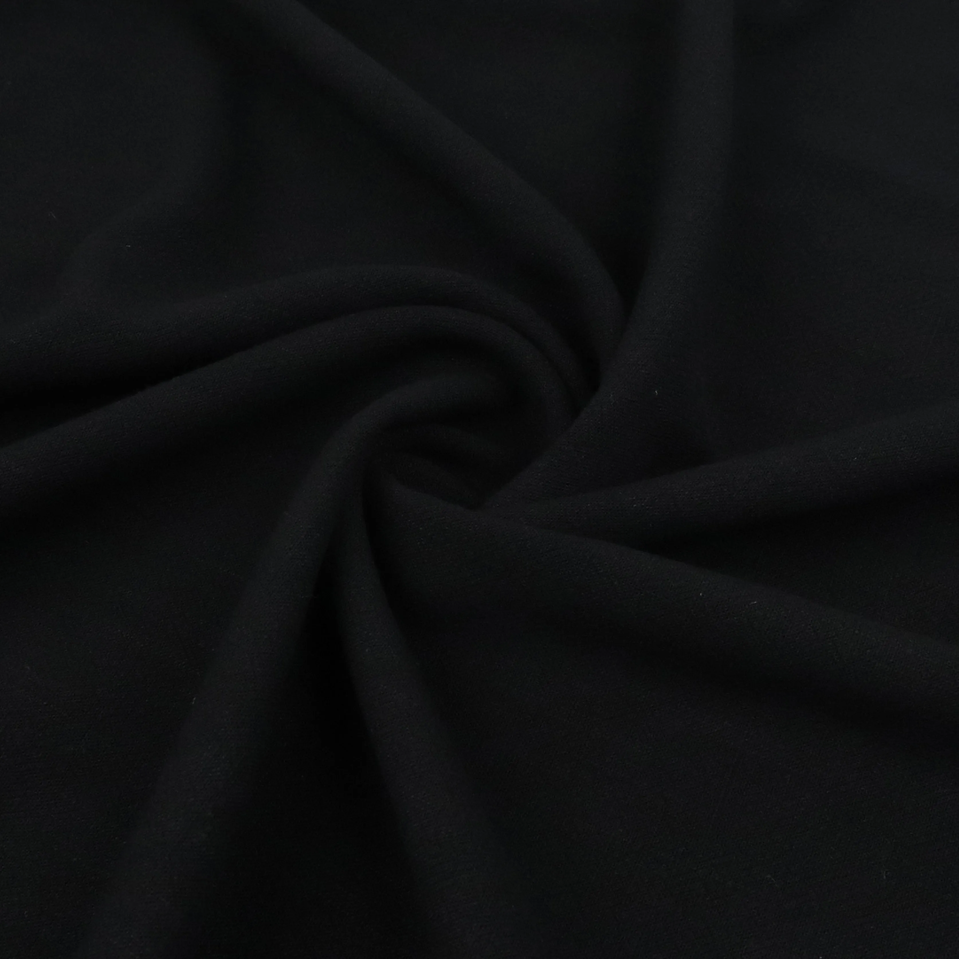 Viscose Linen Slub - Black - END OF BOLT 79cm