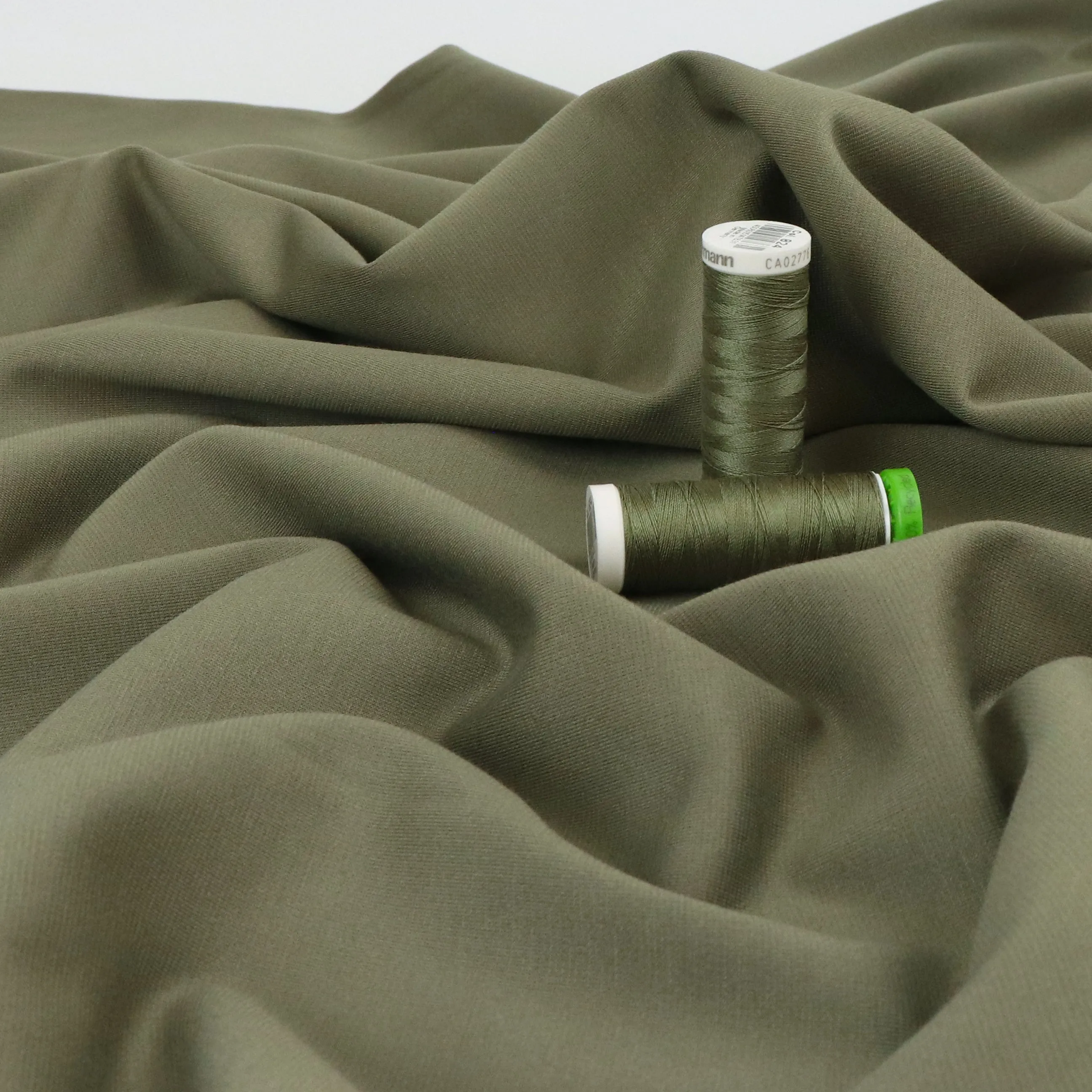 Viscose Ponte Di Roma - Light Olive Green - END OF BOLT 61cm