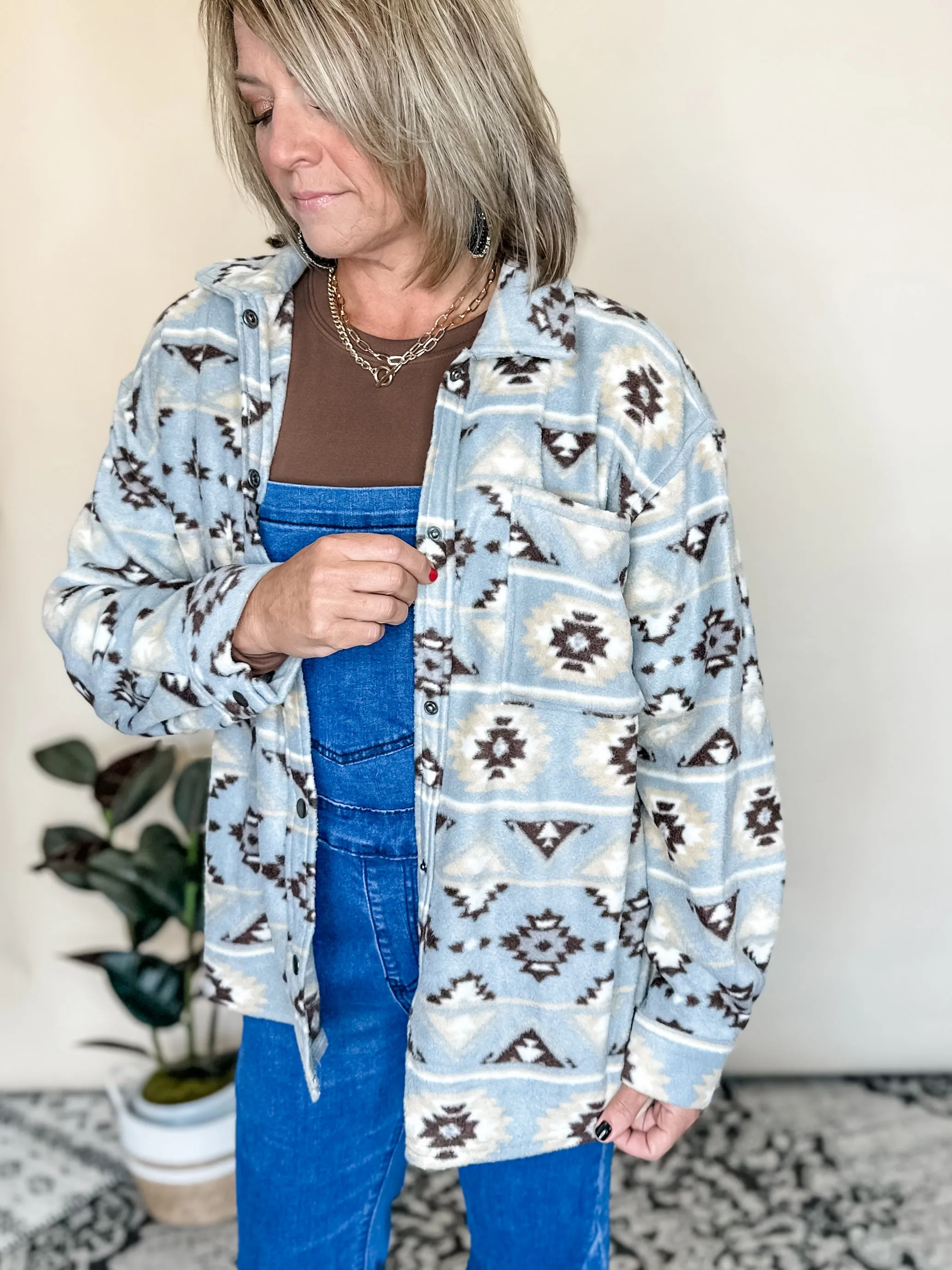 Warm & Fuzzy Aztec Shacket