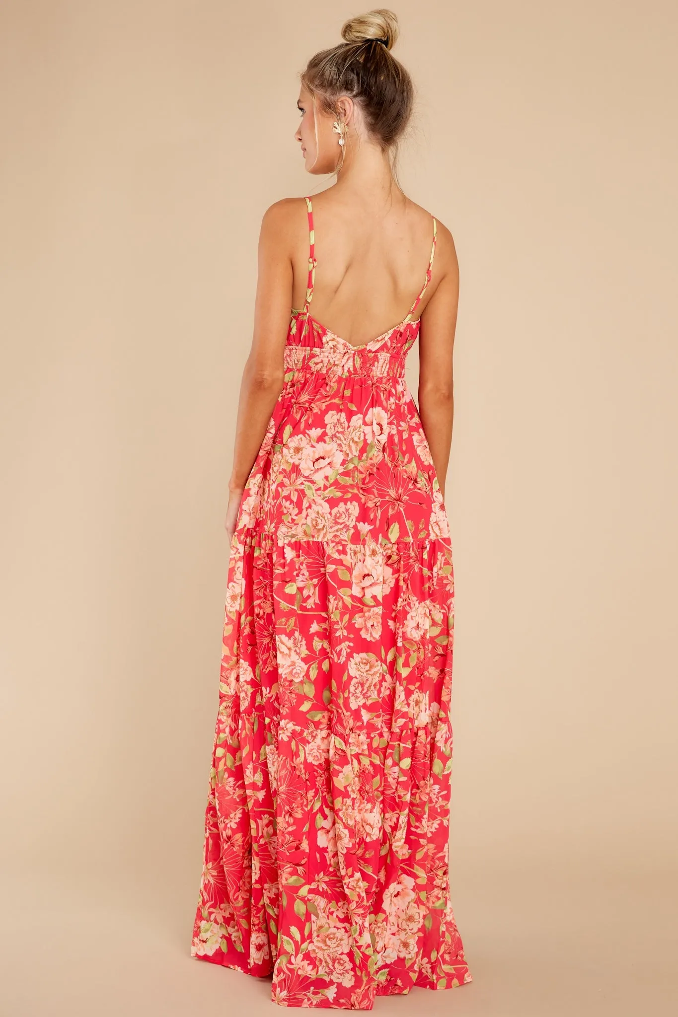 Watching For You Fuchsia Floral Print Maxi Dress