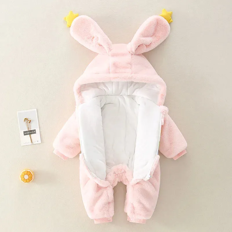 Winter Bunny Cozy Warm Baby Jumpsuit