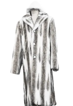 WINTER SPECIAL: FREE FUR HAT   Faux Wolf Fur Coat Buttoned 1pc Long Zoot Suit - Coffee